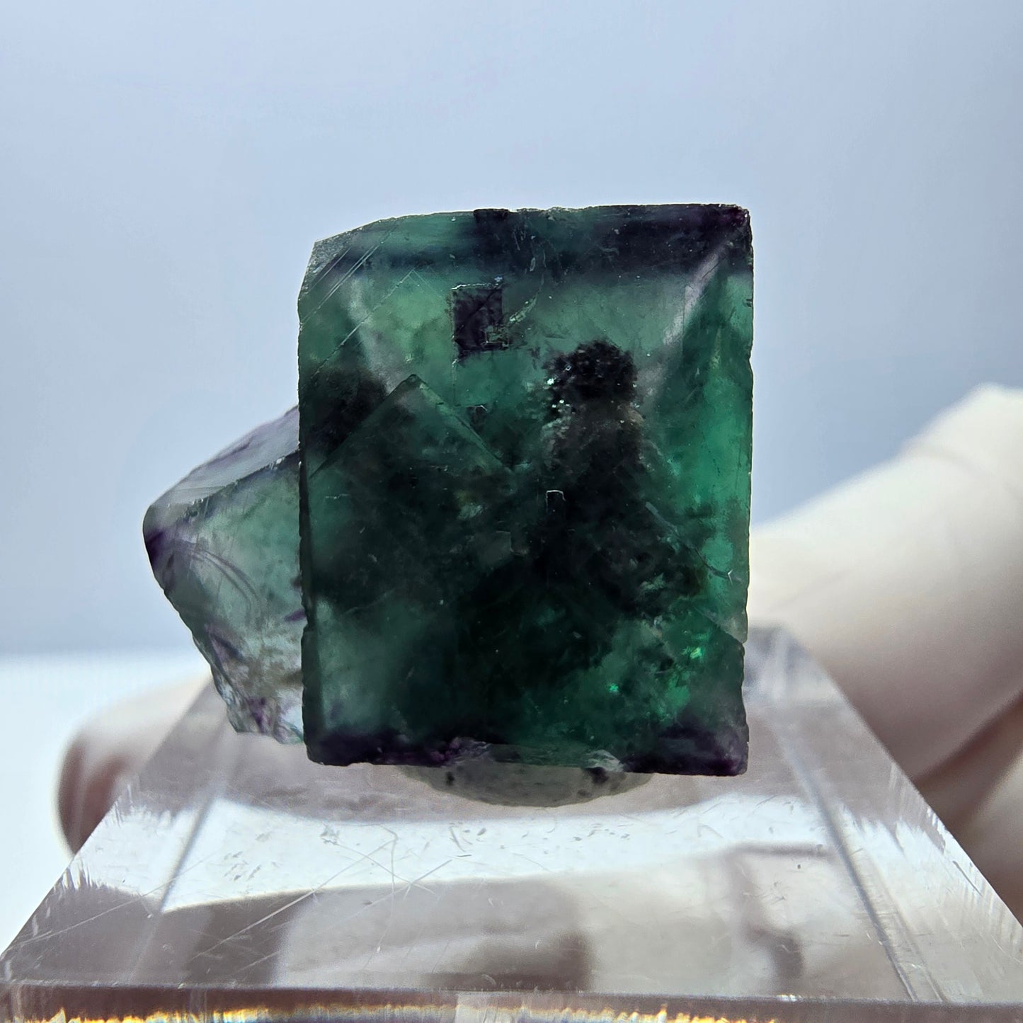 Phantom Fluorit Würfel Stufe, grün lila Okorusu, Namibia 21*18*14mm