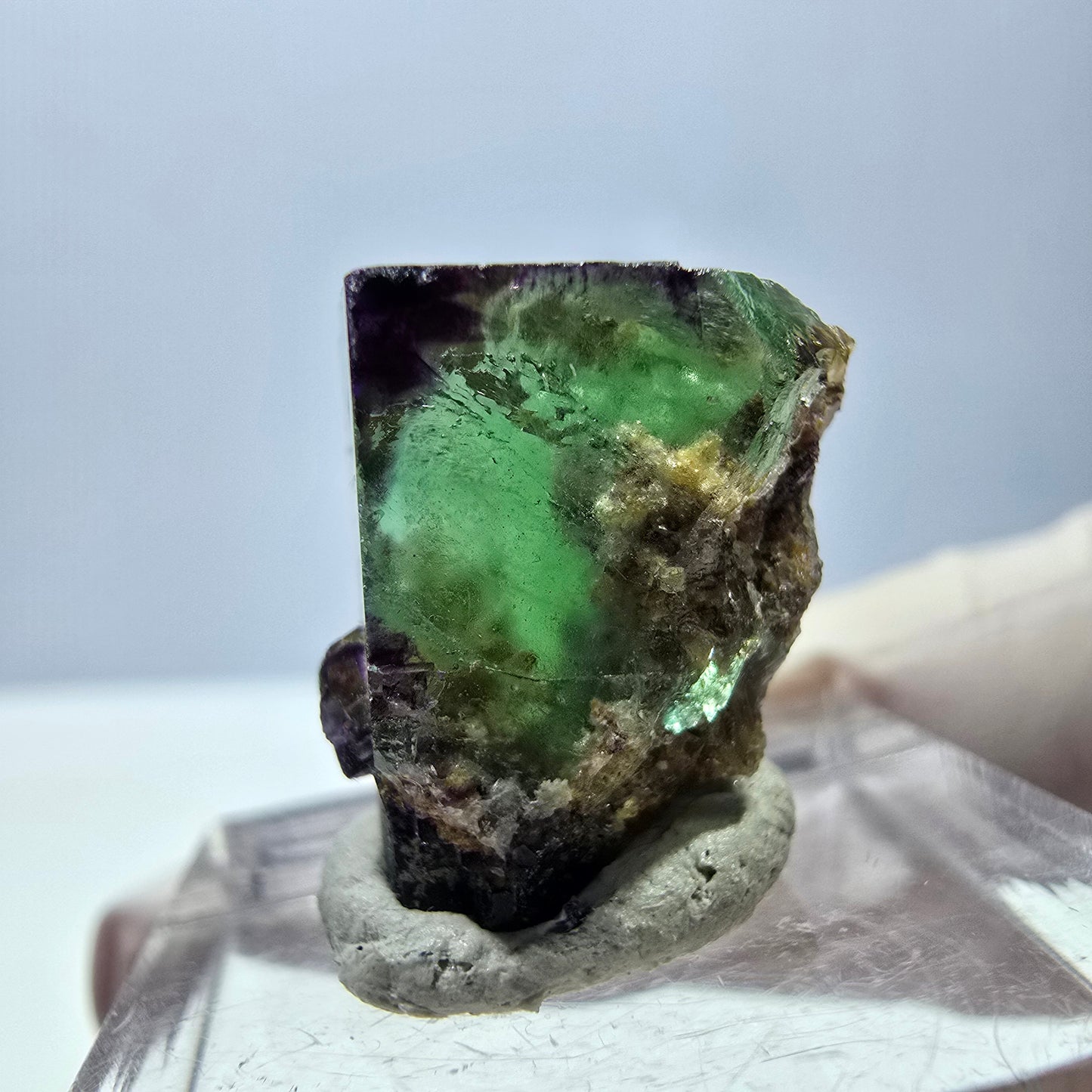 Phantom Fluorit Würfel Stufe, parkettiert, zonal Okorusu, Namibia 19*17*14mm