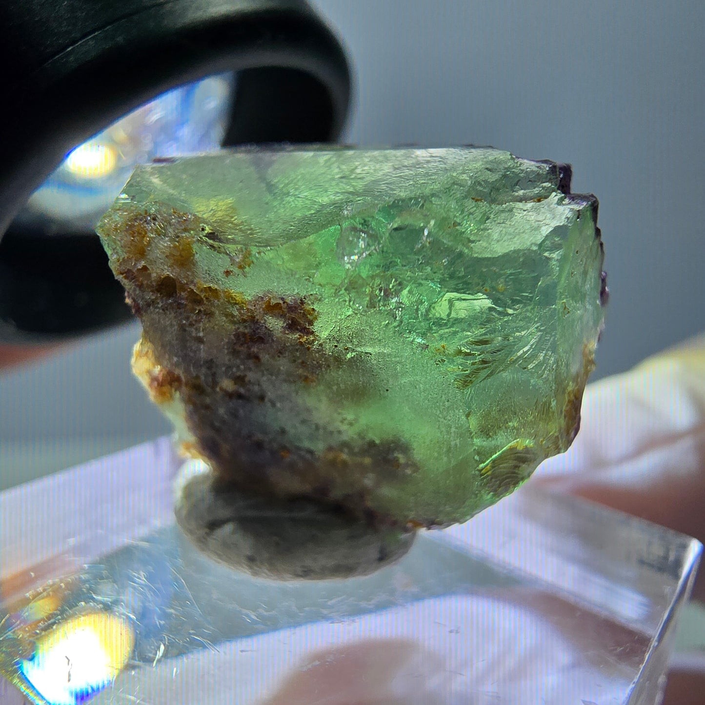 Phantom Fluorit Würfel Stufe, parkettiert, zonal Okorusu, Namibia 19*17*14mm
