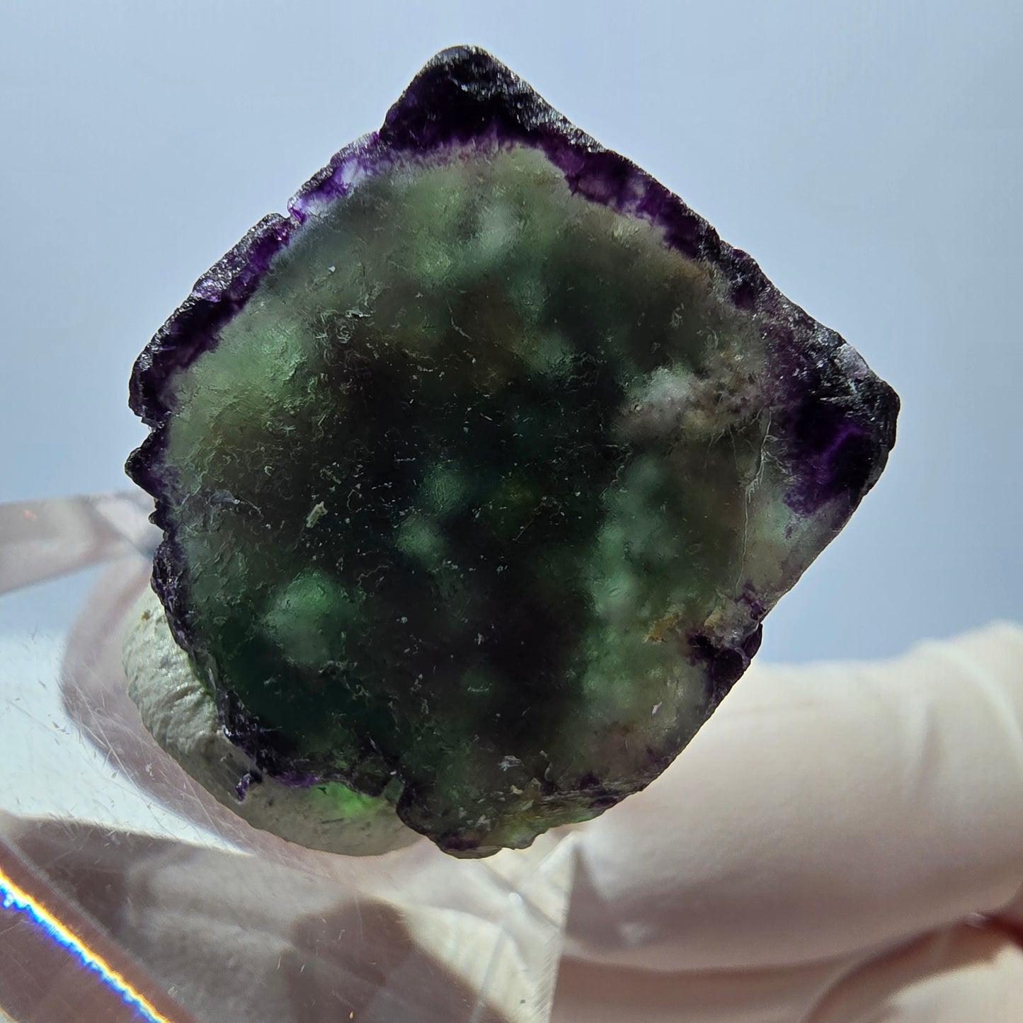 Phantom Fluorit Würfel Stufe, parkettiert, zonal Okorusu, Namibia 24*22*13mm