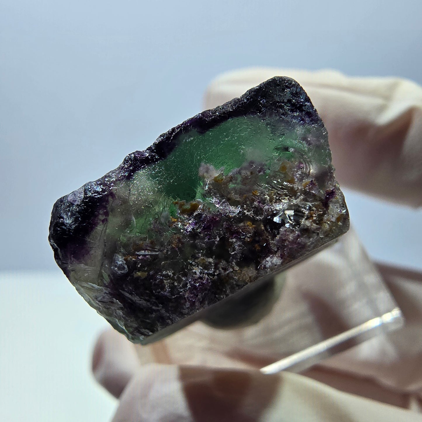 Phantom Fluorit Würfel Stufe, parkettiert, zonal Okorusu, Namibia 24*22*13mm
