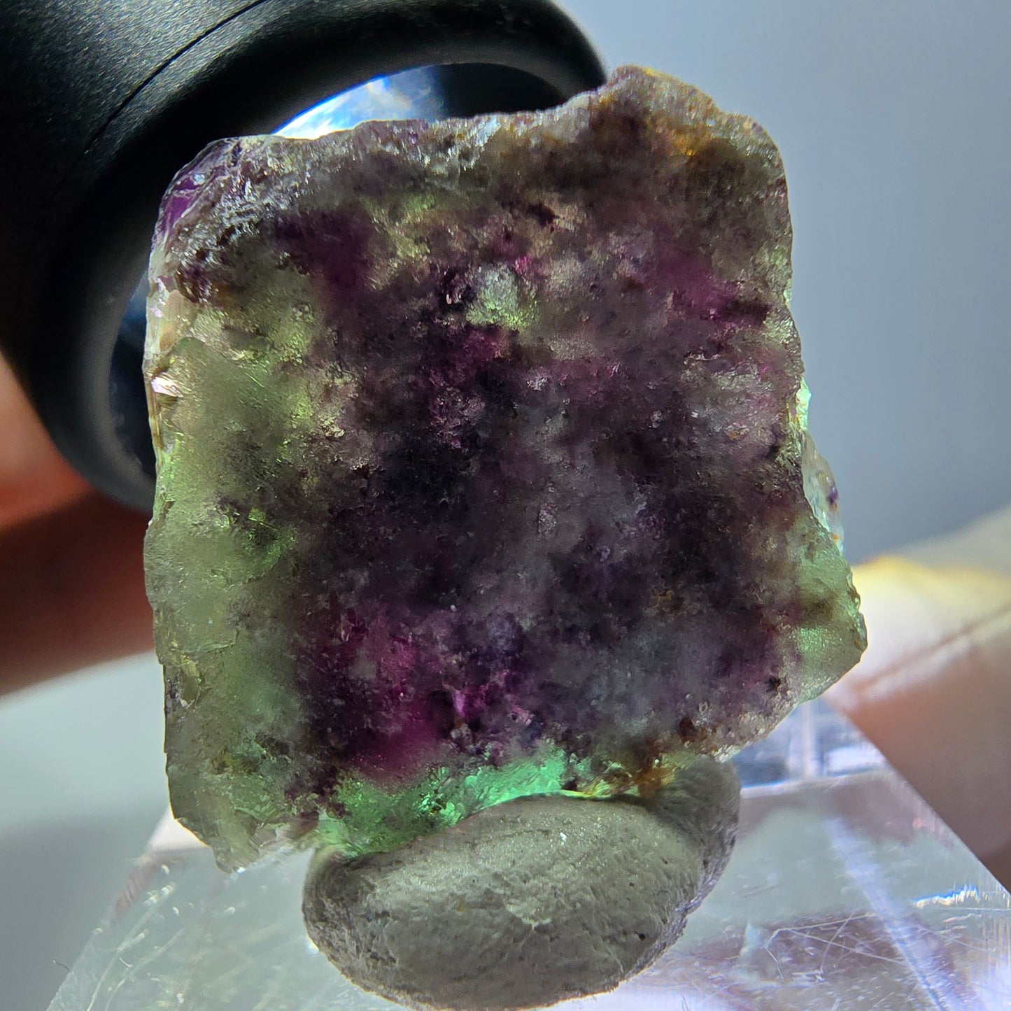 Phantom Fluorit Würfel Stufe, parkettiert, zonal Okorusu, Namibia 24*22*13mm