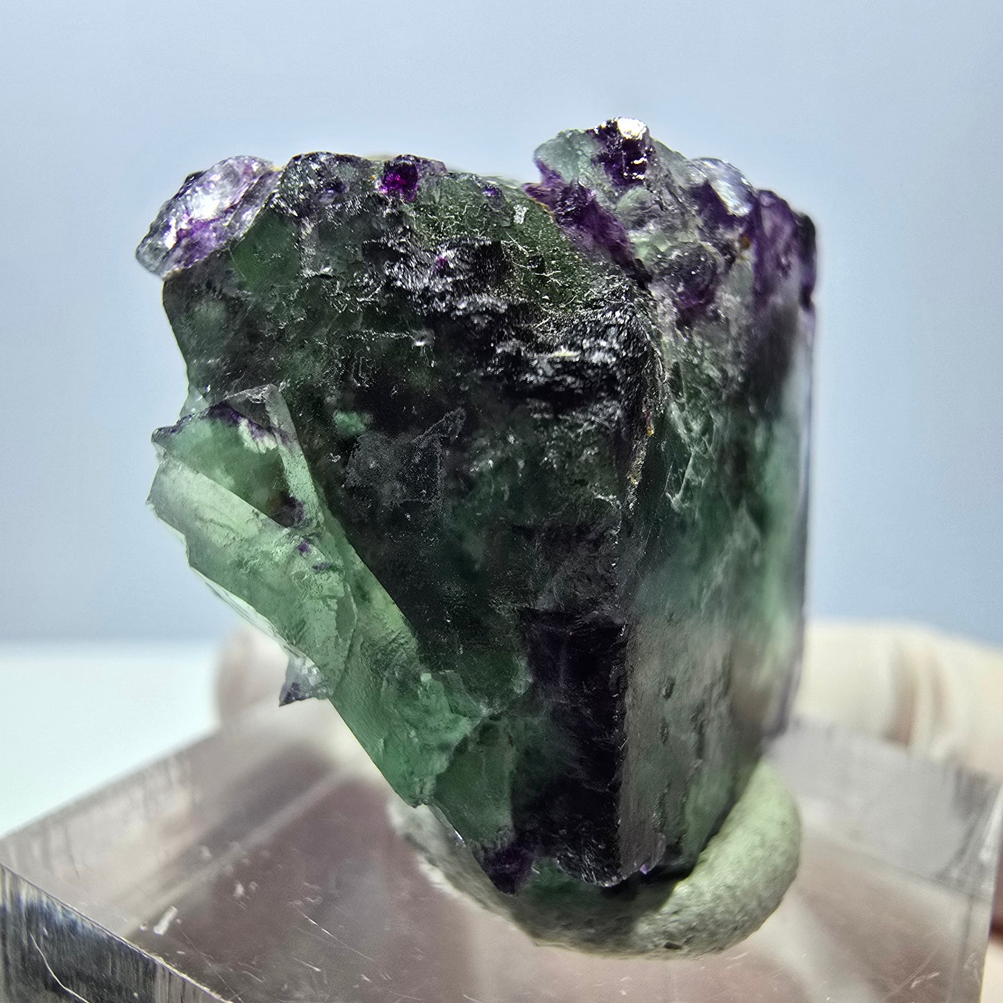 Phantom Fluorit Würfel Stufe, parkettiert, zonal Okorusu, Namibia 24*22*18mm