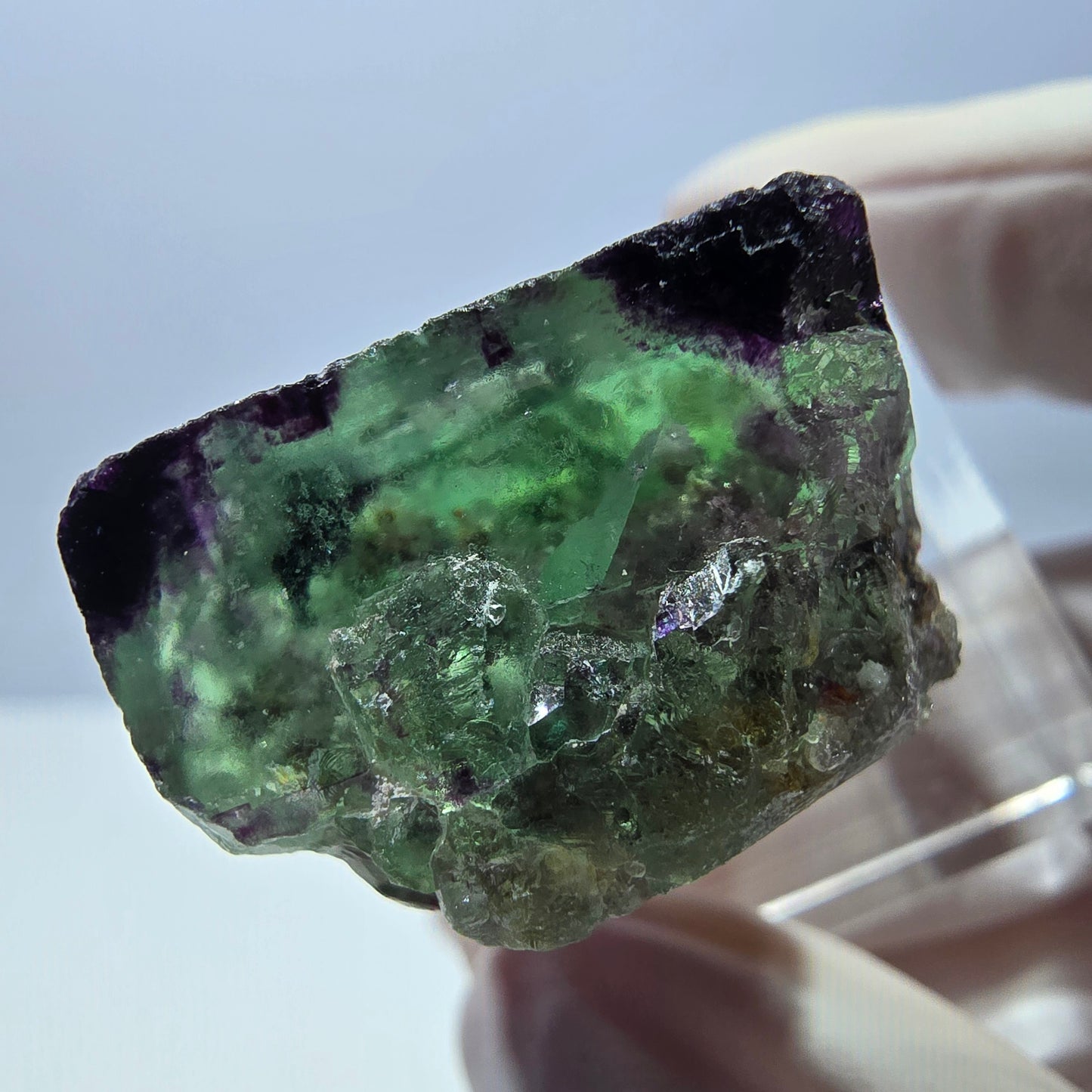 Phantom Fluorit Würfel Stufe, parkettiert, zonal Okorusu, Namibia 27*24*14mm