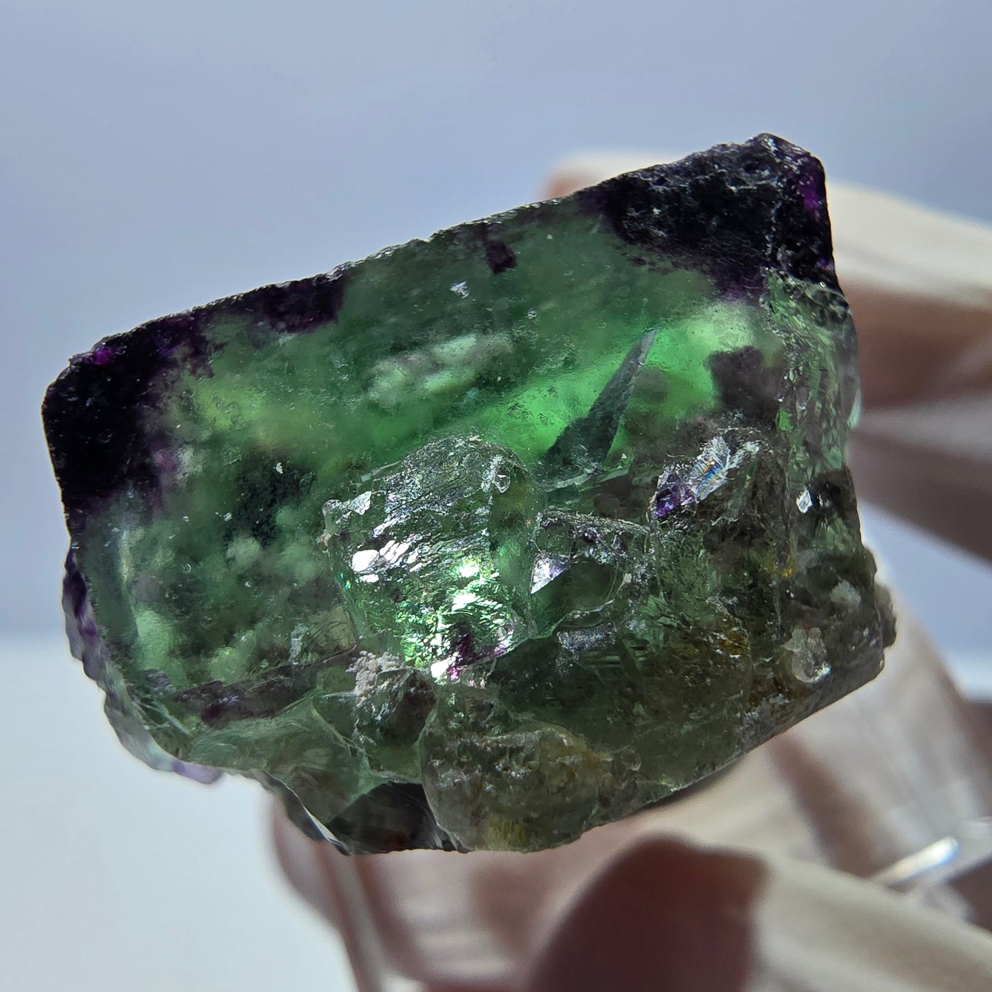 Phantom Fluorit Würfel Stufe, parkettiert, zonal Okorusu, Namibia 27*24*14mm