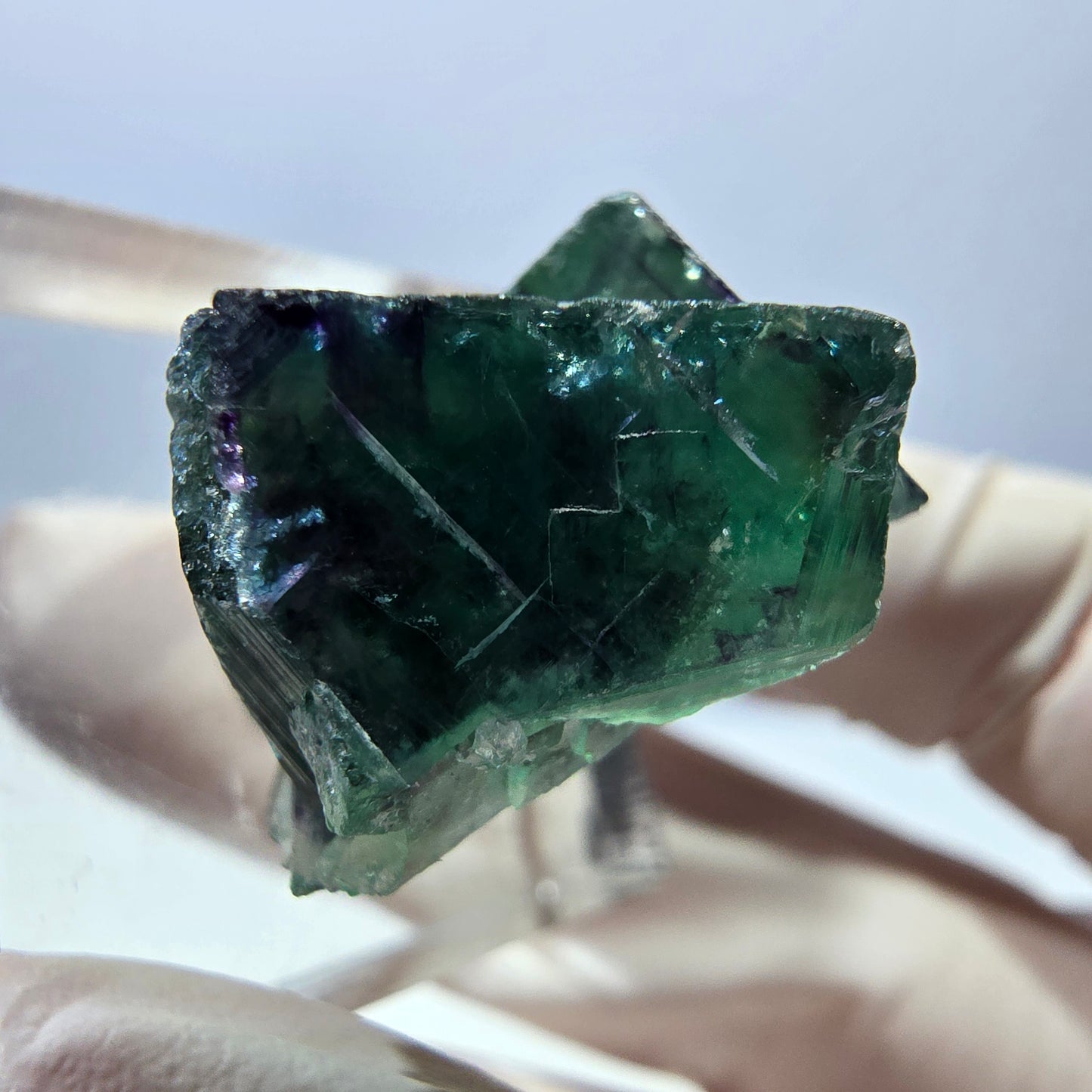 Phantom Fluorit Würfel Stufe, parkettiert grün lila Okorusu, Namibia 24*22*14mm