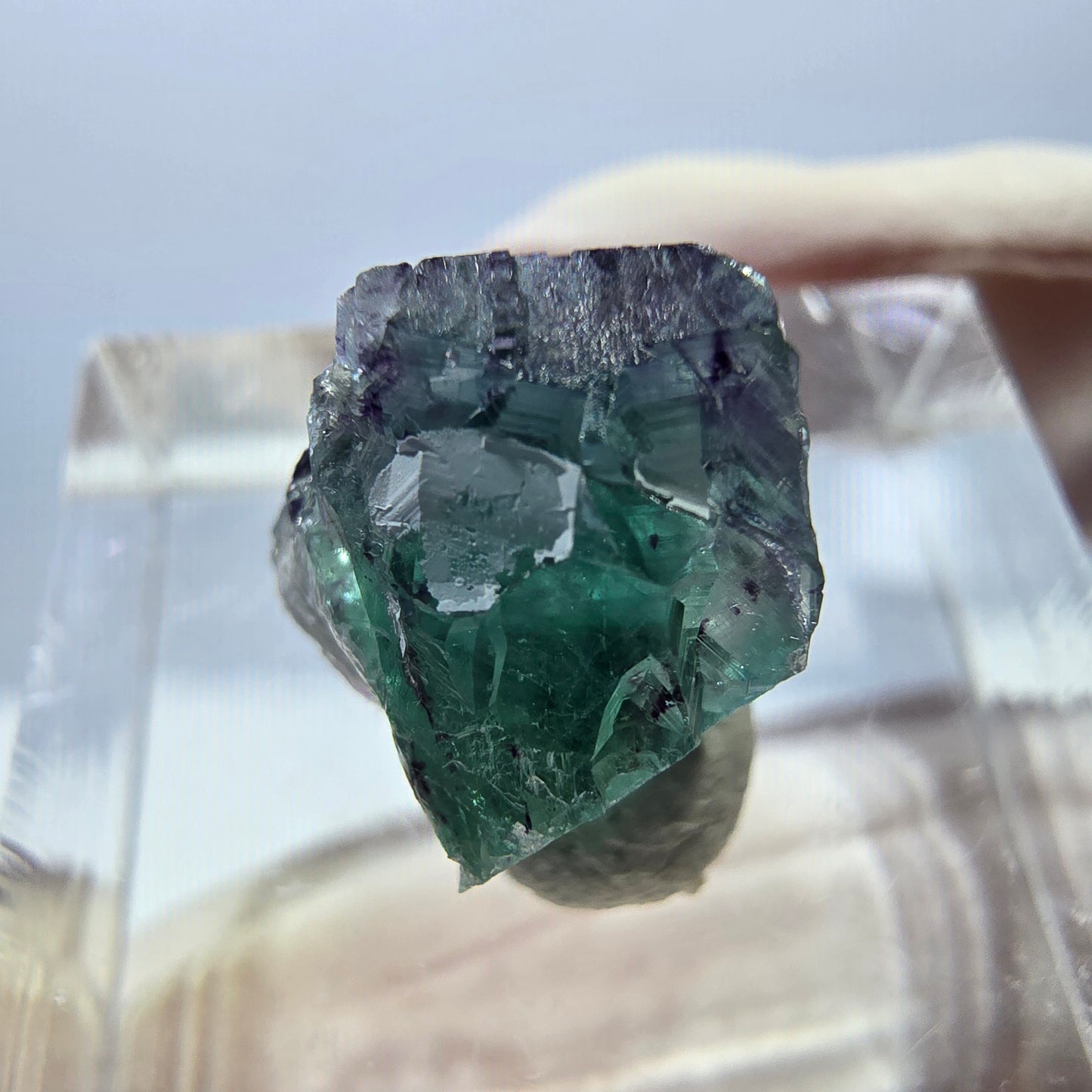 Phantom Fluorit Würfel Stufe, grün lila Okorusu, Namibia 12*10*9mm