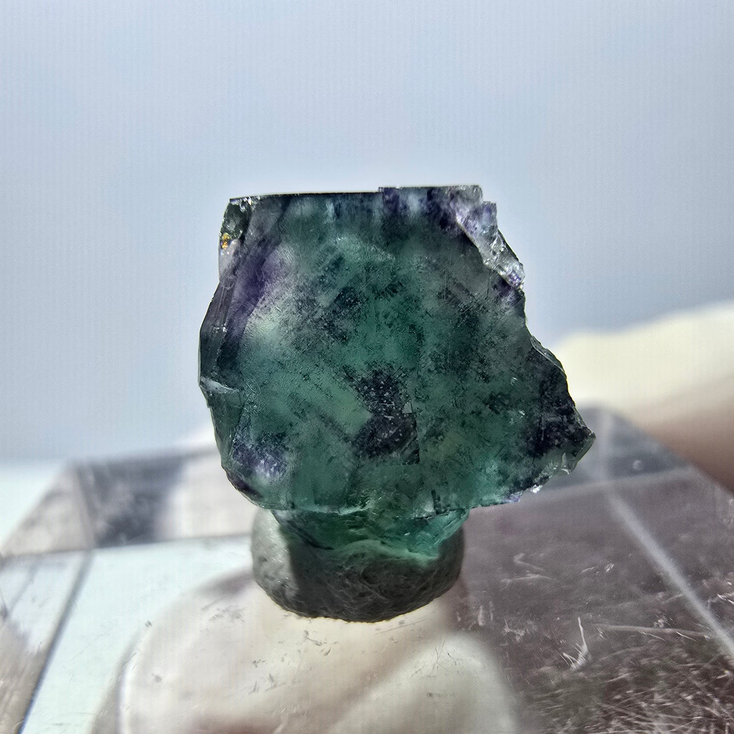 Phantom Fluorit Würfel Stufe, grün lila Okorusu, Namibia 12*10*9mm