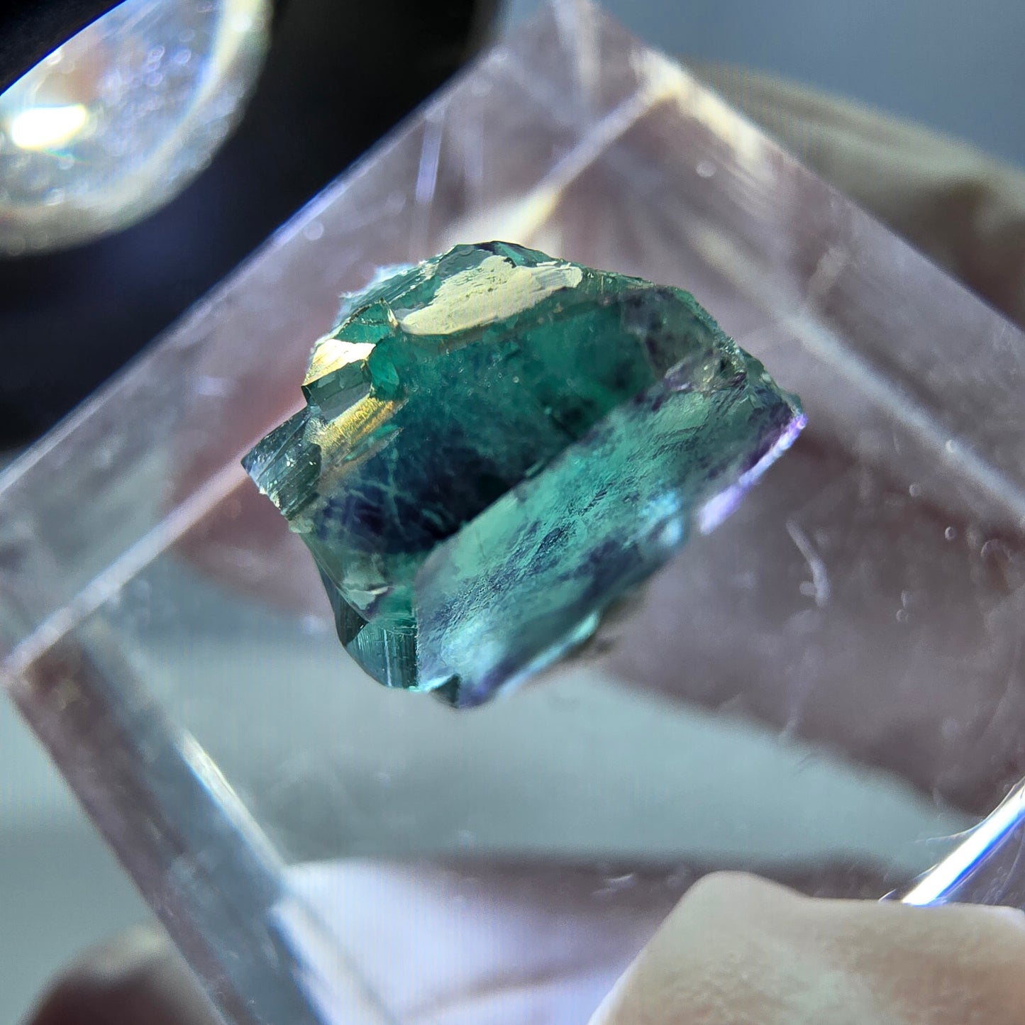 Phantom Fluorit Würfel Stufe, grün lila Okorusu, Namibia 12*10*9mm