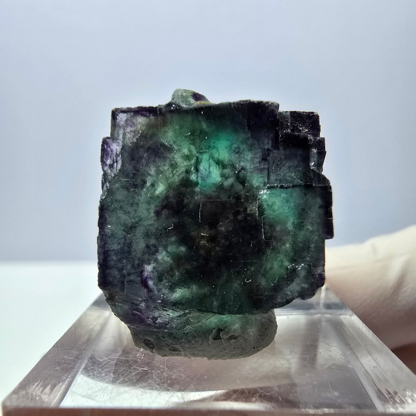 Phantom Fluorit Würfel Stufe, parkettiert, zonal Okorusu, Namibia 23*22*20mm