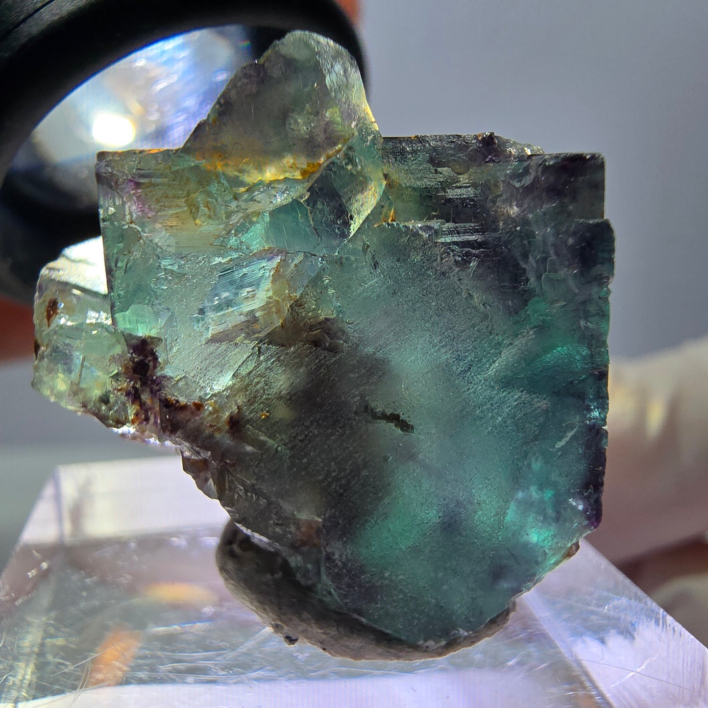 Phantom Fluorit Würfel Stufe, parkettiert, zonal Okorusu, Namibia 23*22*20mm