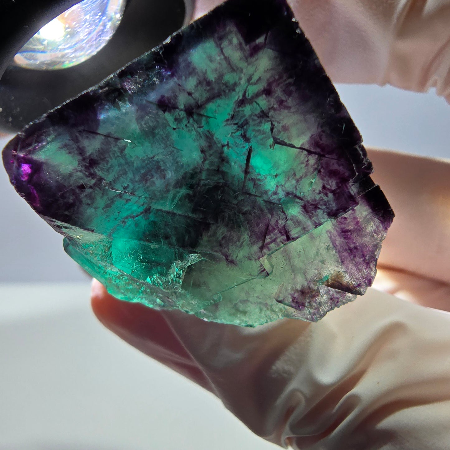 Phantom Fluorit Würfel Stufe, parkettiert grün lila Okorusu, Namibia 29*27*25mm