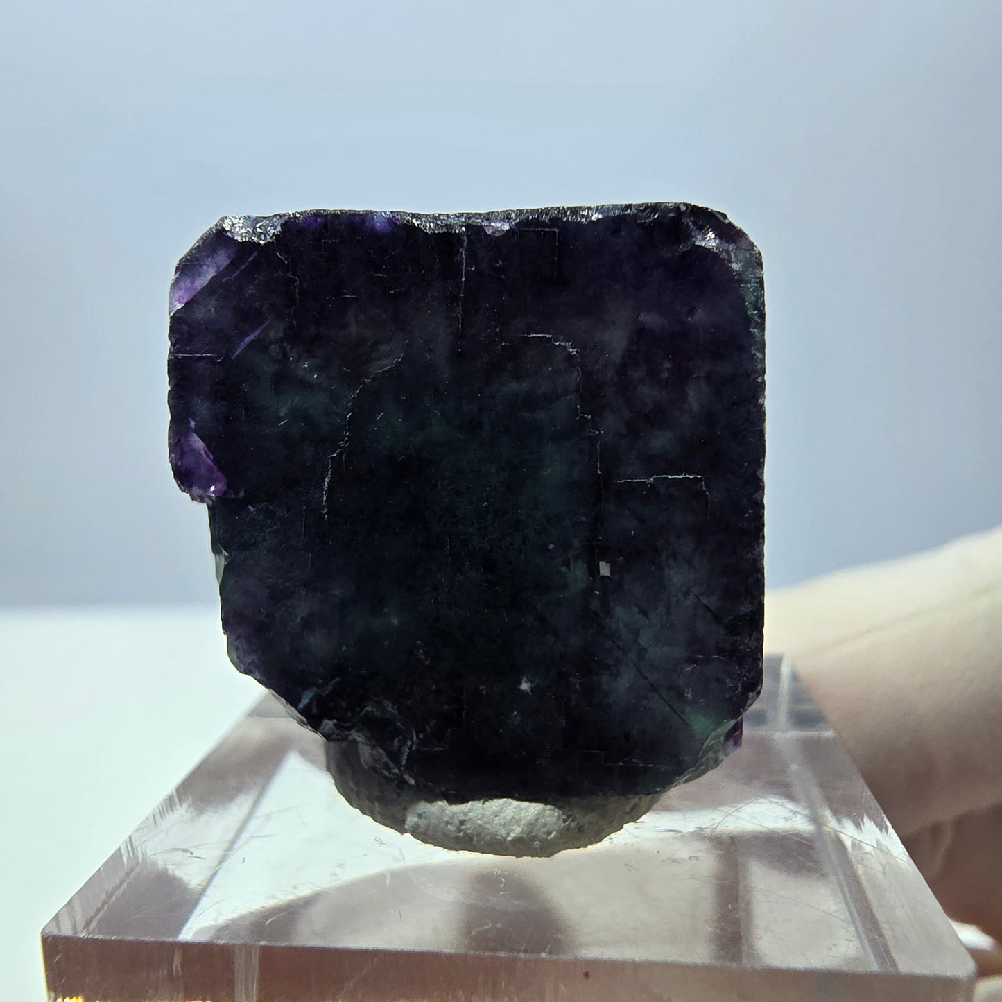 Phantom Fluorit Würfel Stufe, parkettiert grün lila Okorusu, Namibia 22*21*20mm