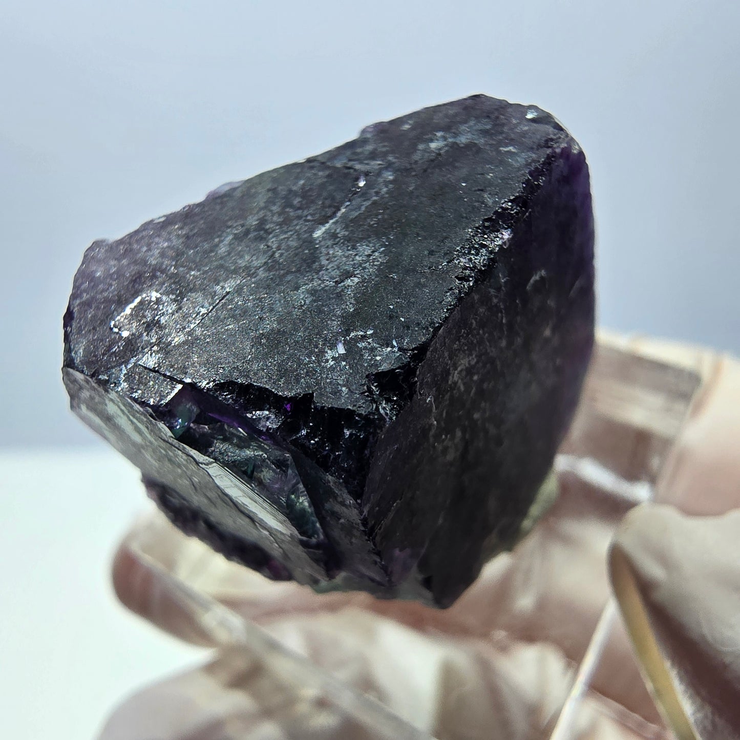 Phantom Fluorit Würfel Stufe, parkettiert grün lila Okorusu, Namibia 22*21*20mm