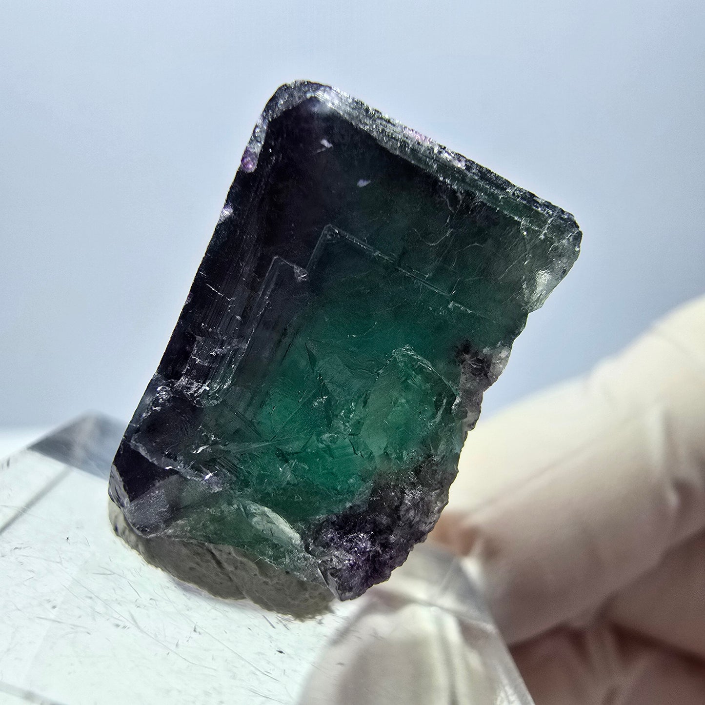 Phantom Fluorit Würfel Stufe, parkettiert grün lila Okorusu, Namibia 21*19*14mm