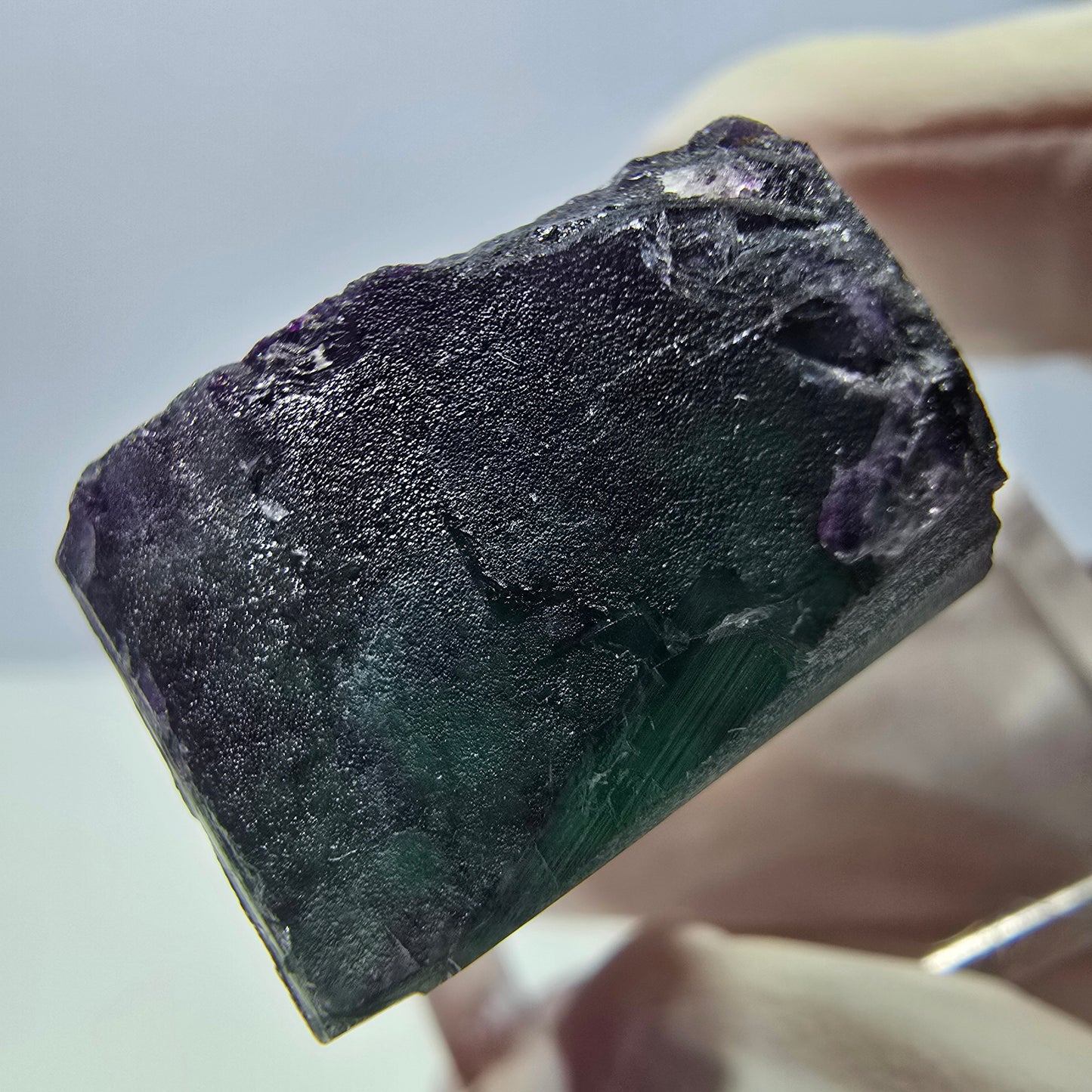 Phantom Fluorit Würfel Stufe, parkettiert grün lila Okorusu, Namibia 21*19*14mm