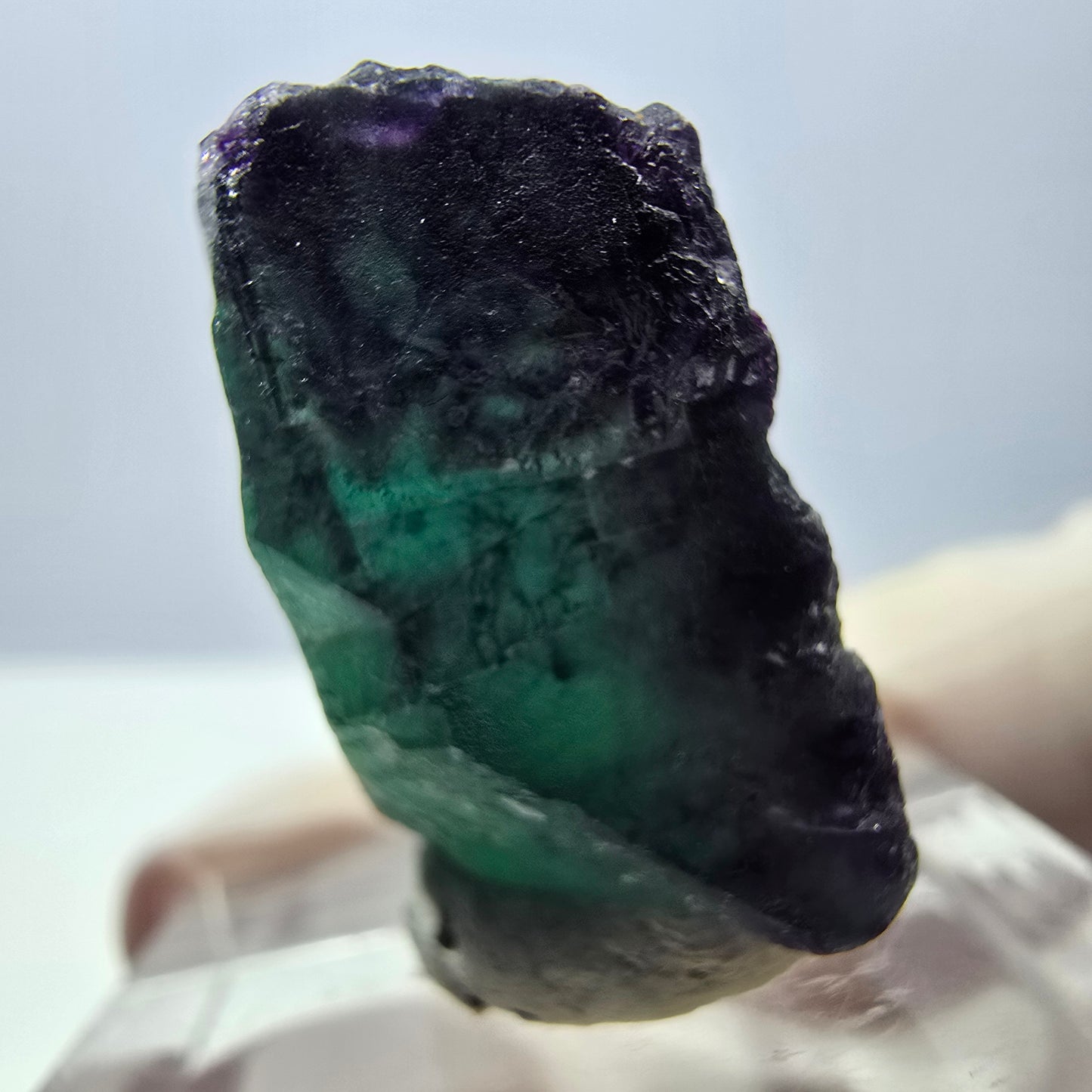 Phantom Fluorit Würfel Stufe, parkettiert grün lila Okorusu, Namibia 21*19*14mm