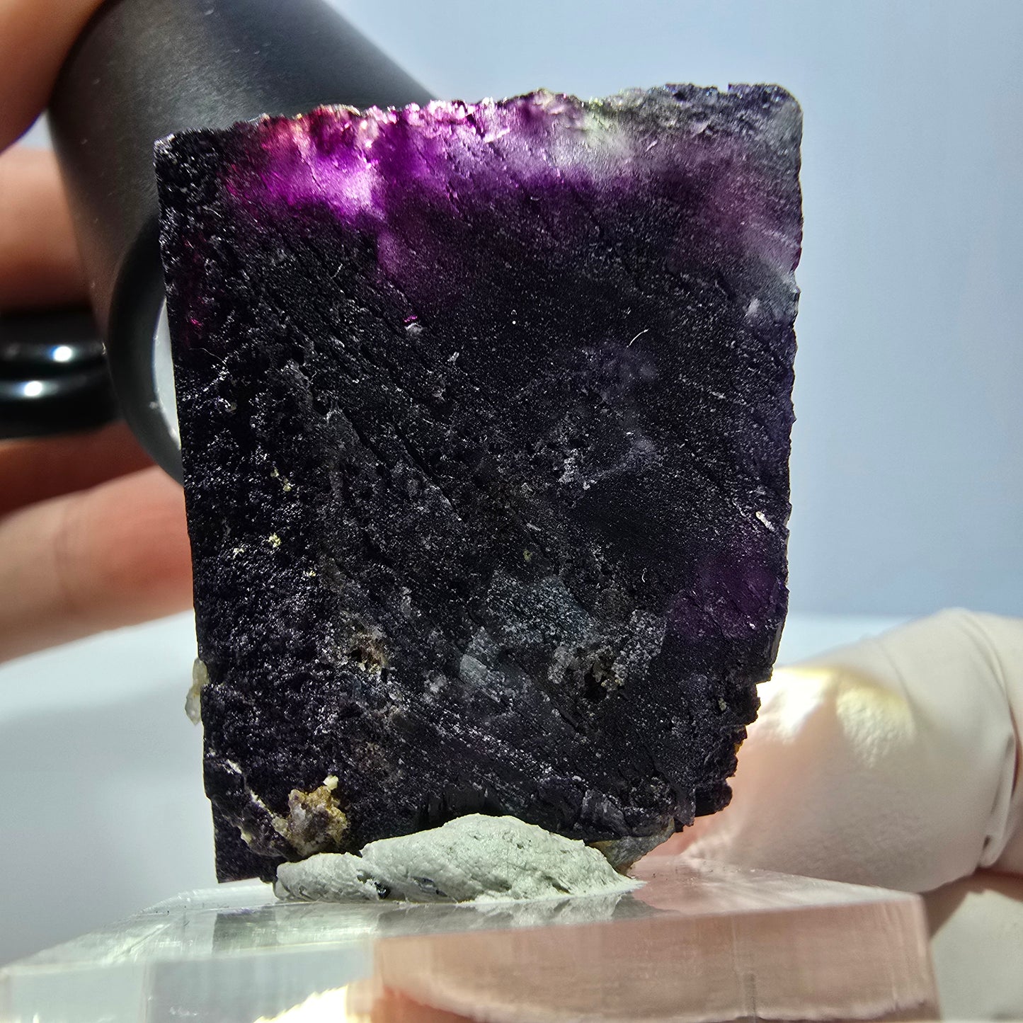 Phantom Fluorit Würfel, Quarz Stufe, lila Okorusu, Namibia 33*27*26mm