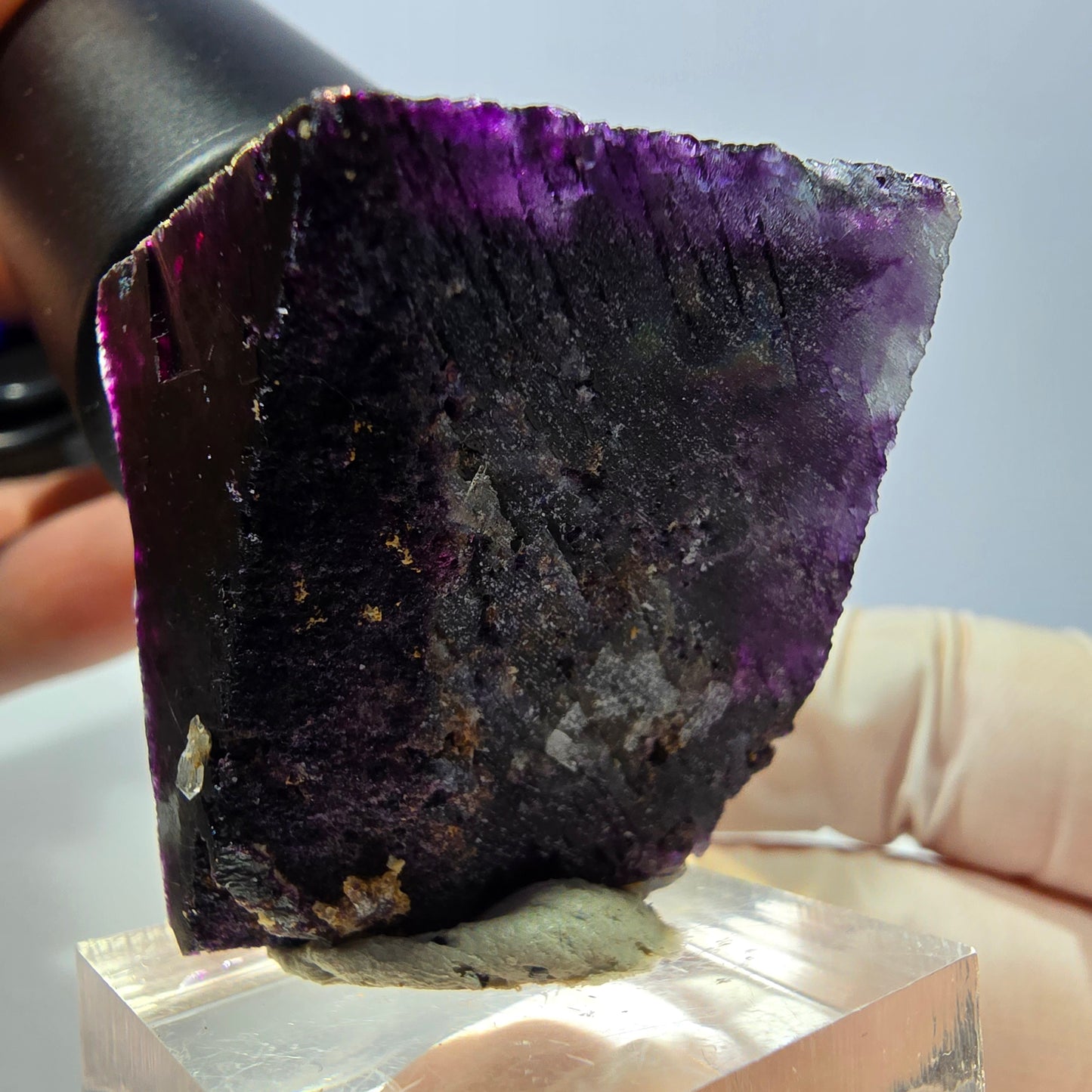 Phantom Fluorit Würfel, Quarz Stufe, lila Okorusu, Namibia 33*27*26mm
