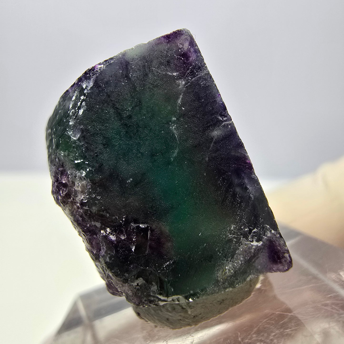 Phantom Fluorit Würfel Stufe, parkettiert grün lila Okorusu, Namibia 21*19*18mm