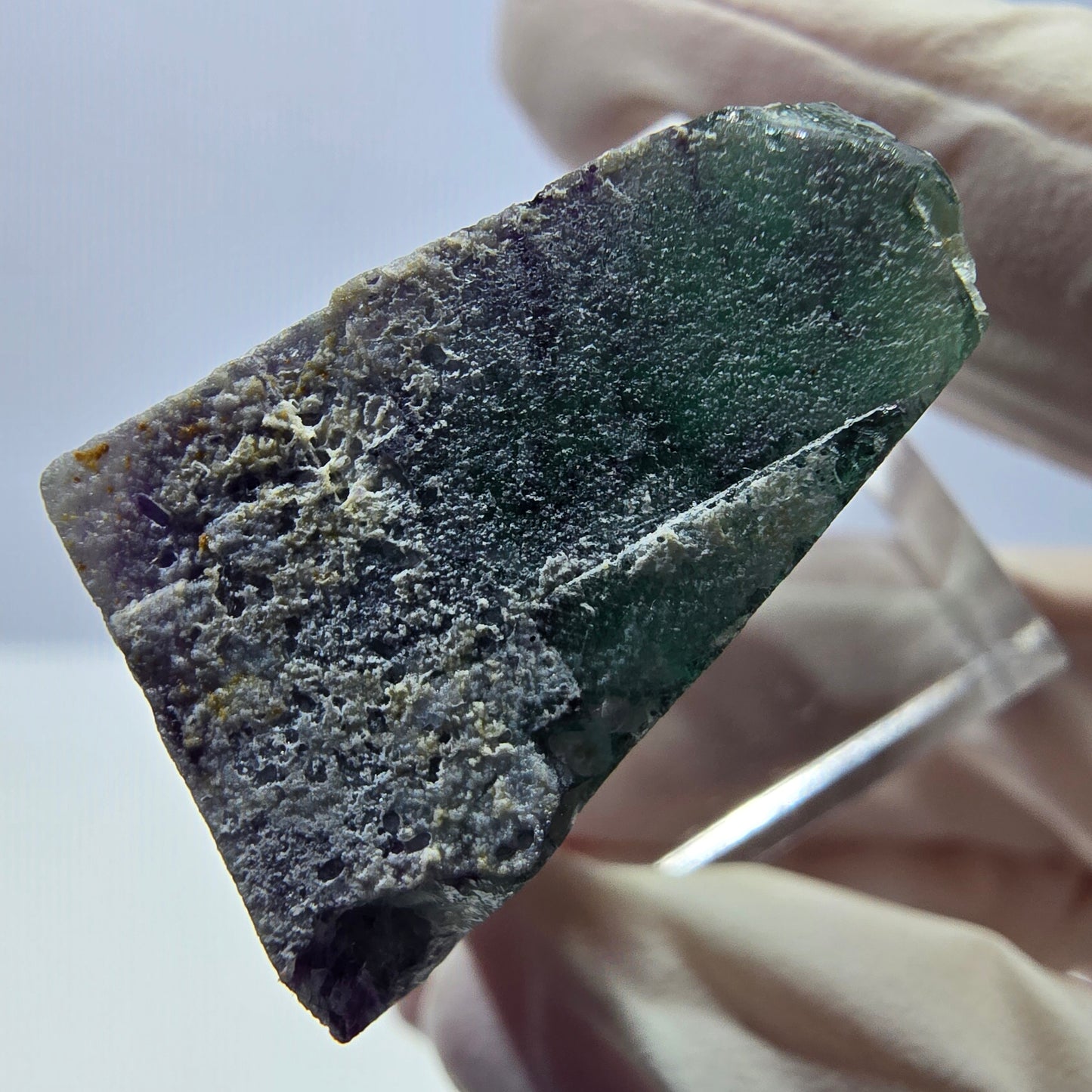 Phantom Fluorit Würfel Stufe, grün lila Okorusu, Namibia 25*21*16mm