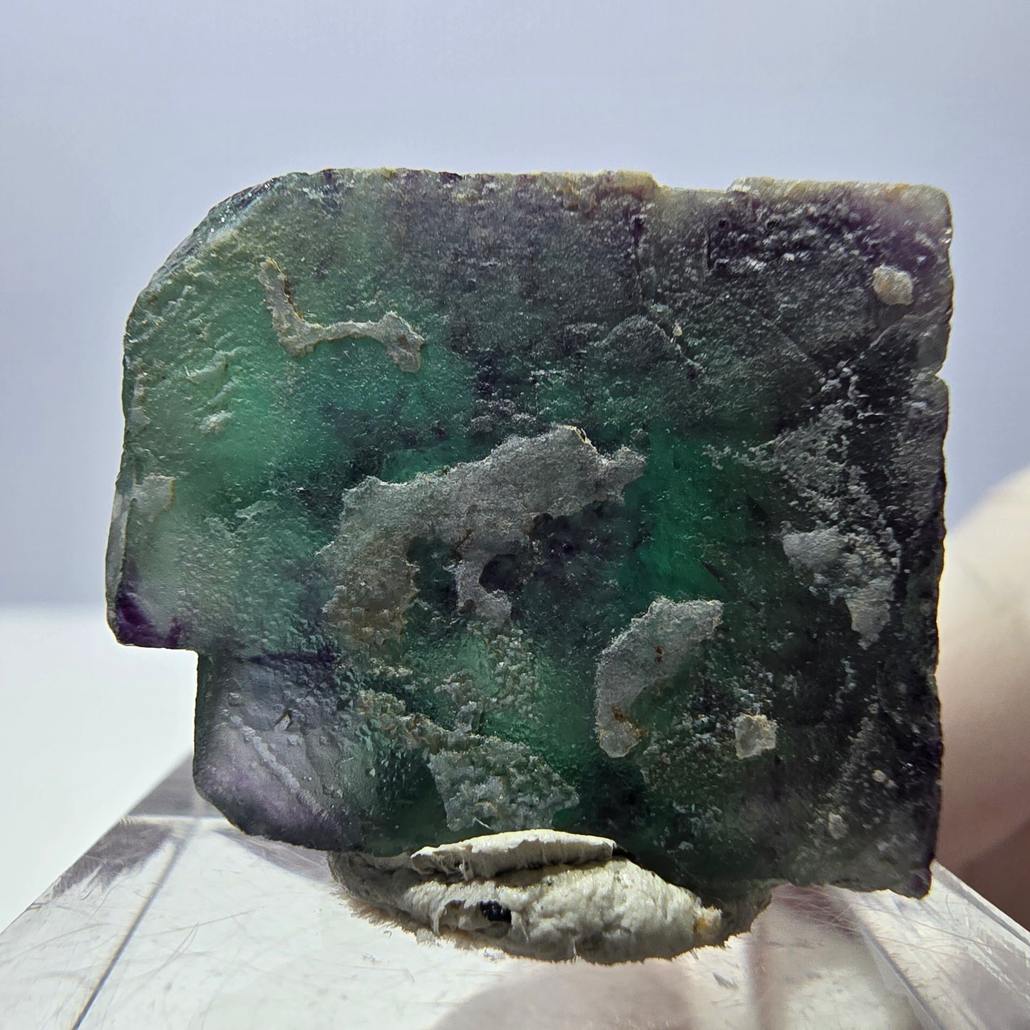 Phantom Fluorit Würfel Stufe, grün lila Okorusu, Namibia 25*21*16mm