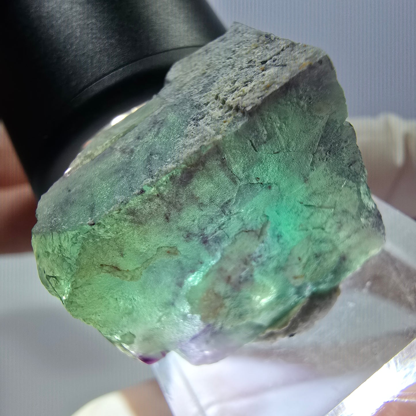 Phantom Fluorit Würfel Stufe, grün lila Okorusu, Namibia 25*21*16mm