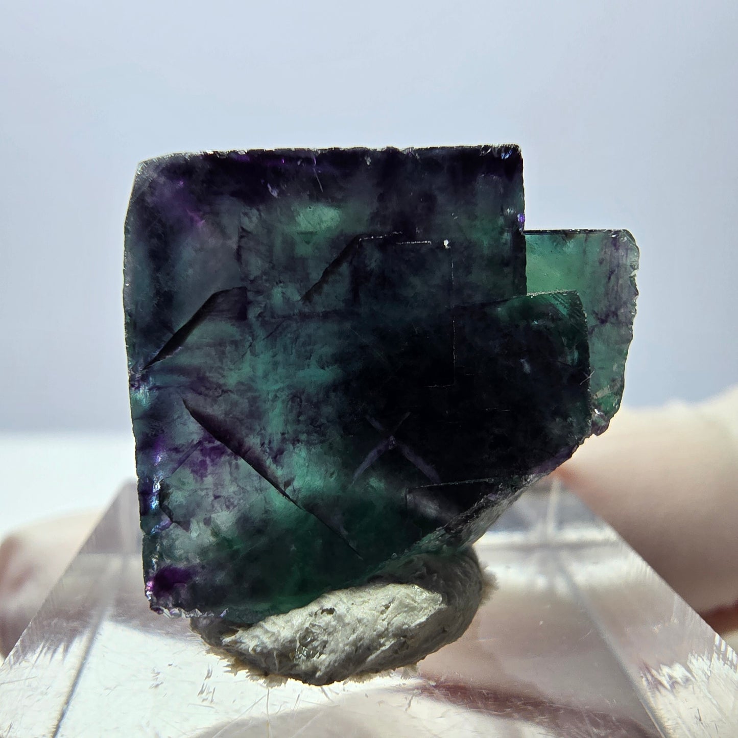 Phantom Fluorit Würfel Stufe, parkettiert grün lila Okorusu, Namibia 21*18*15mm