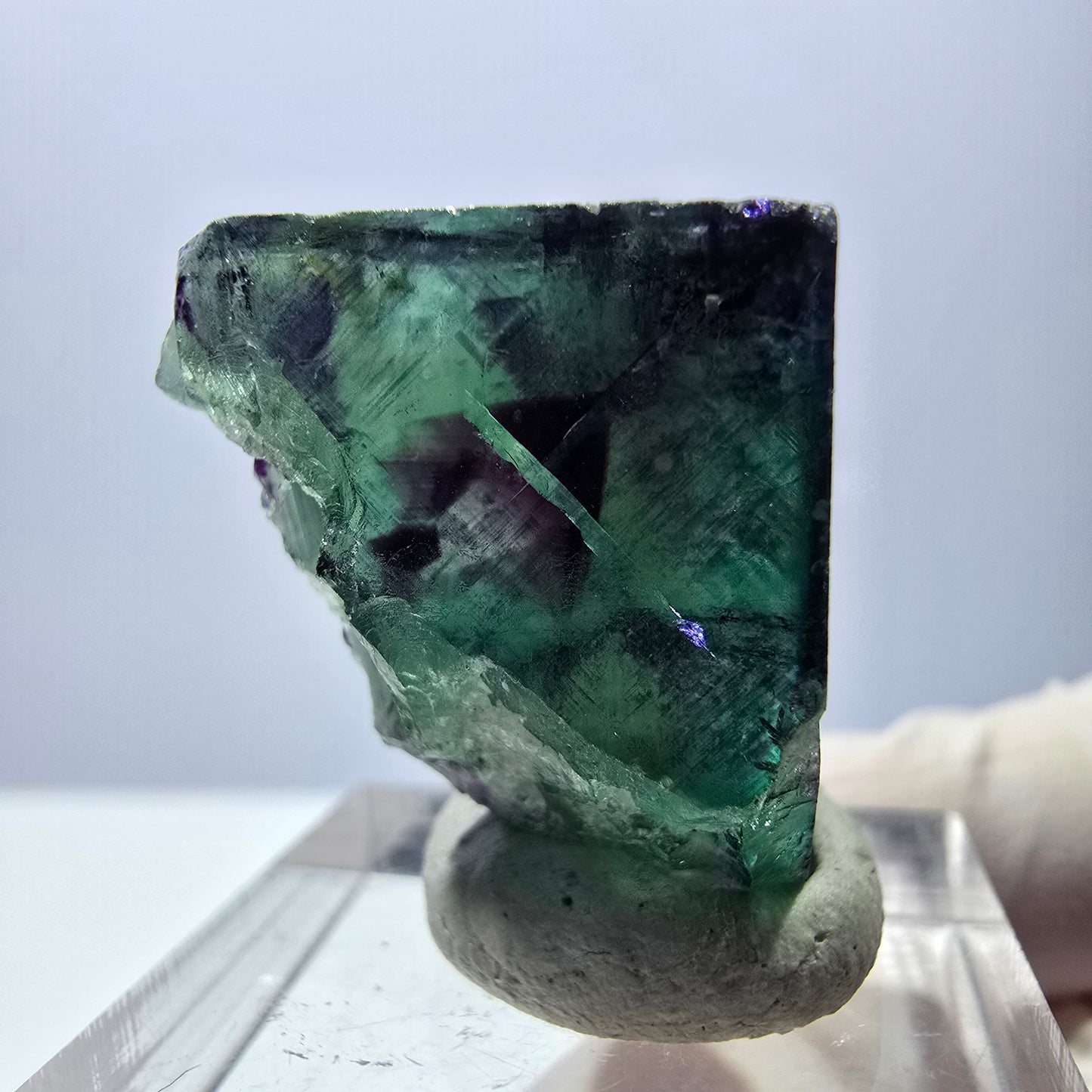 Phantom Fluorit Würfel Stufe, parkettiert grün lila Okorusu, Namibia 22*21*20mm