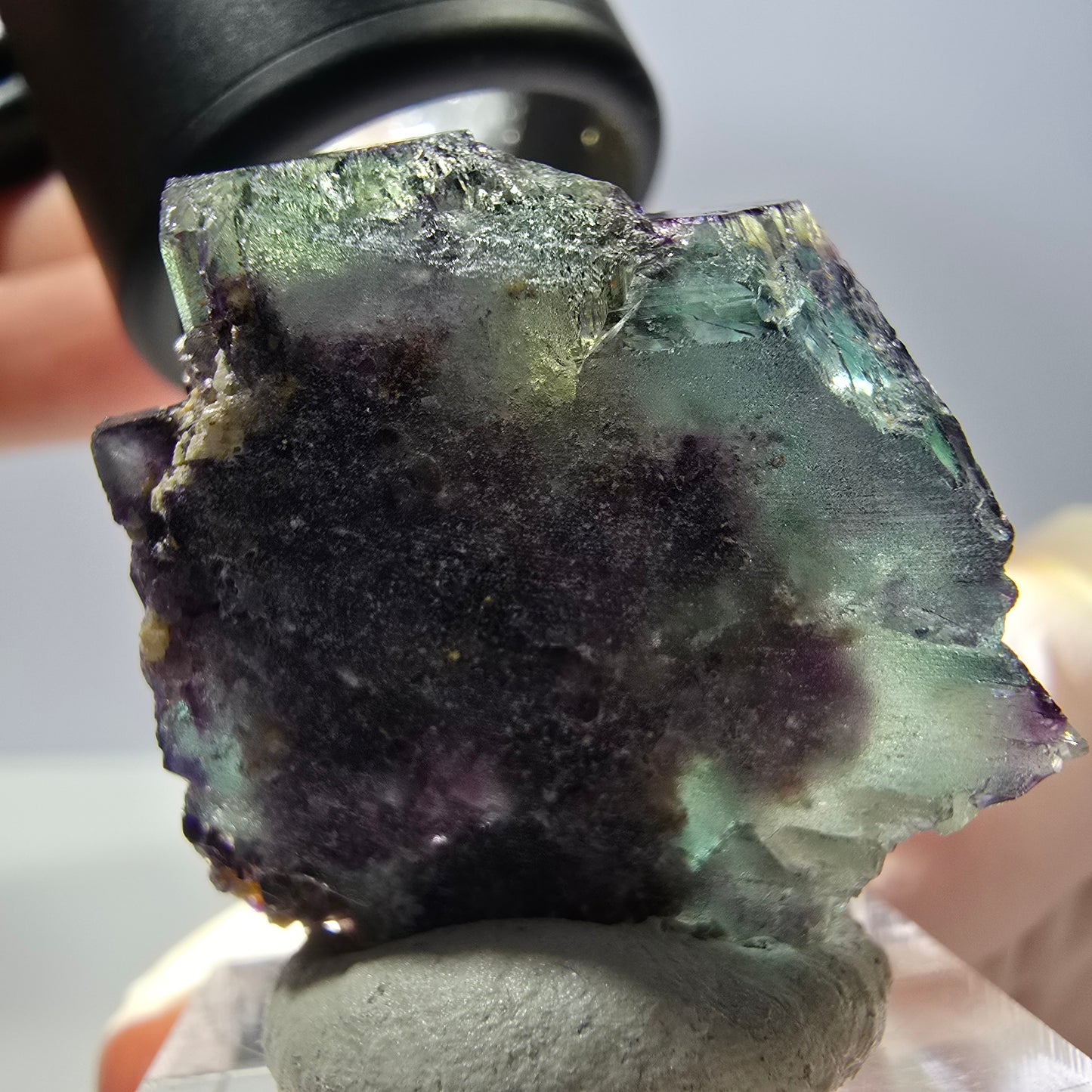Phantom Fluorit Würfel Stufe, parkettiert grün lila Okorusu, Namibia 29*28*16mm