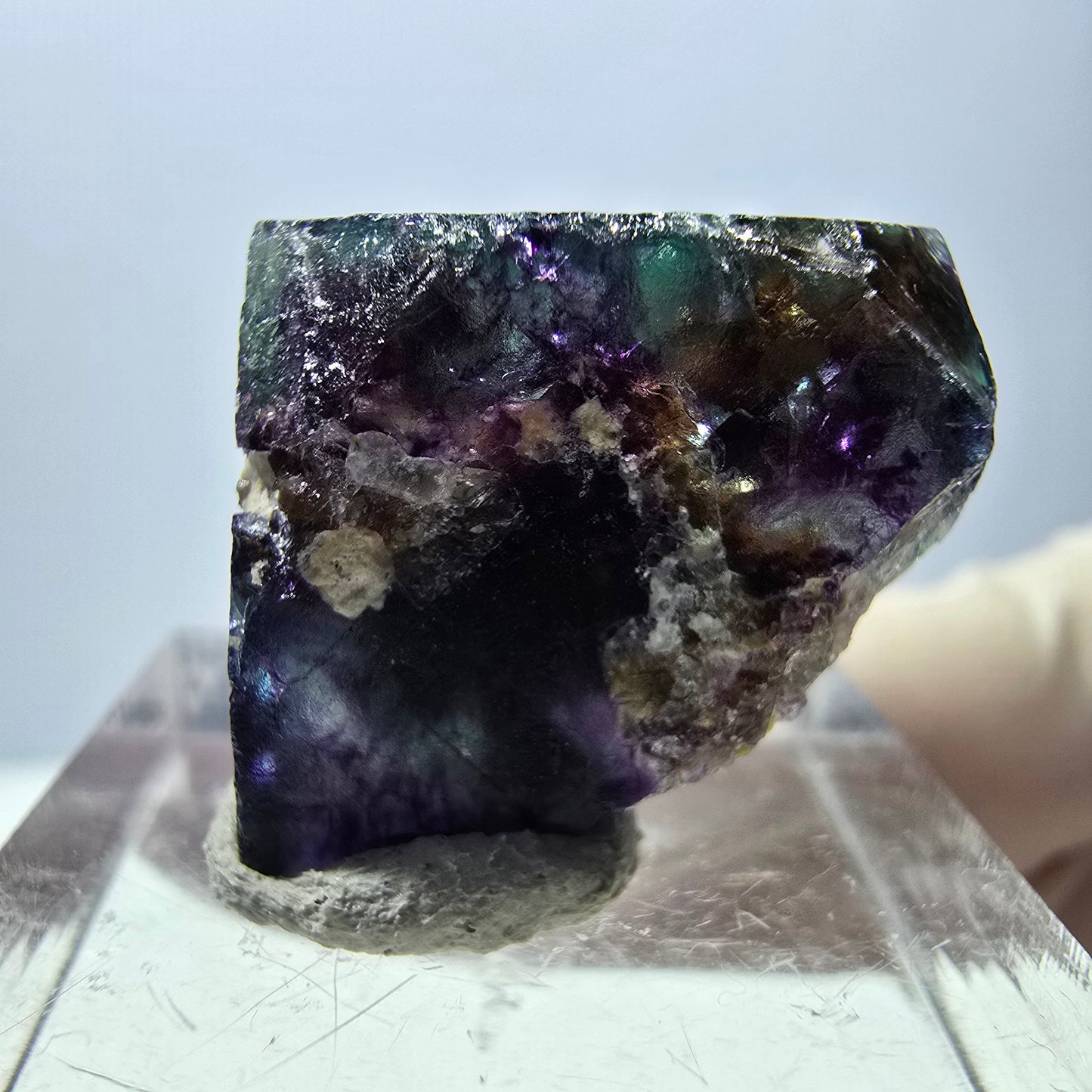 Phantom Fluorit Würfel Stufe, parkettiert grün lila Okorusu, Namibia 20*17*17mm