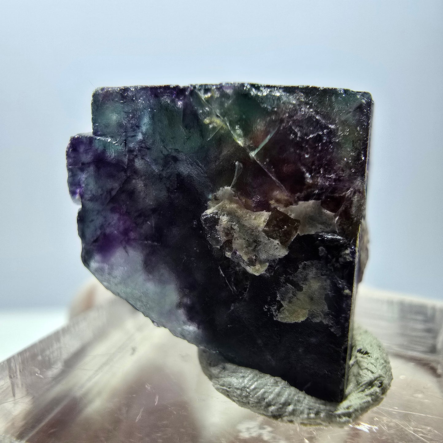 Phantom Fluorit Würfel Stufe, parkettiert grün lila Okorusu, Namibia 20*17*17mm