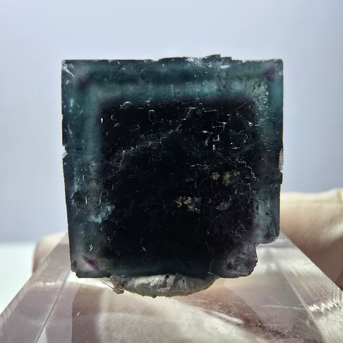 Phantom Fluorit Würfel Stufe, parkettiert grün lila Okorusu, Namibia 20*20*15mm