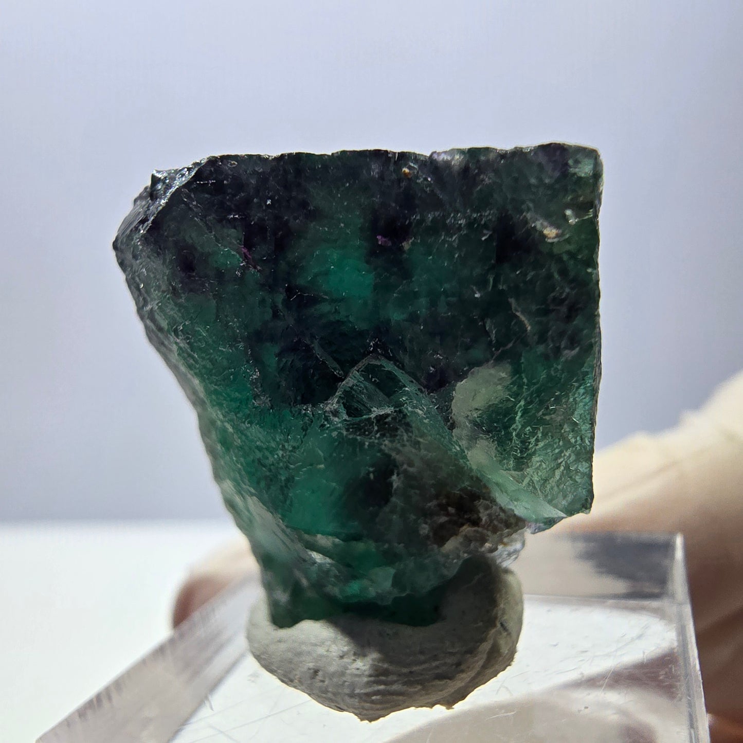 Phantom Fluorit Würfel Stufe, parkettiert grün lila Okorusu, Namibia 25*23*18mm
