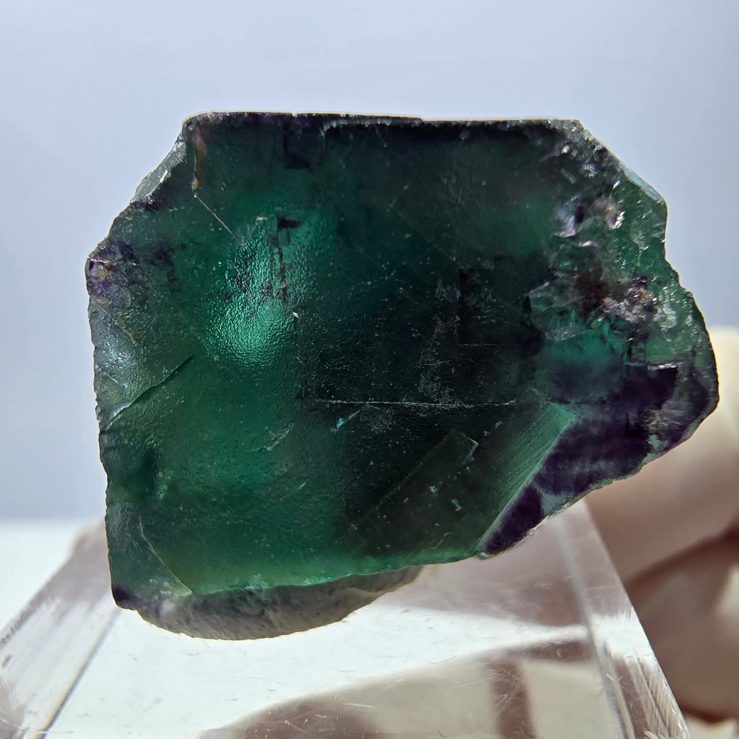 Phantom Fluorit Würfel Stufe, parkettiert grün lila Okorusu, Namibia 25*25*21mm