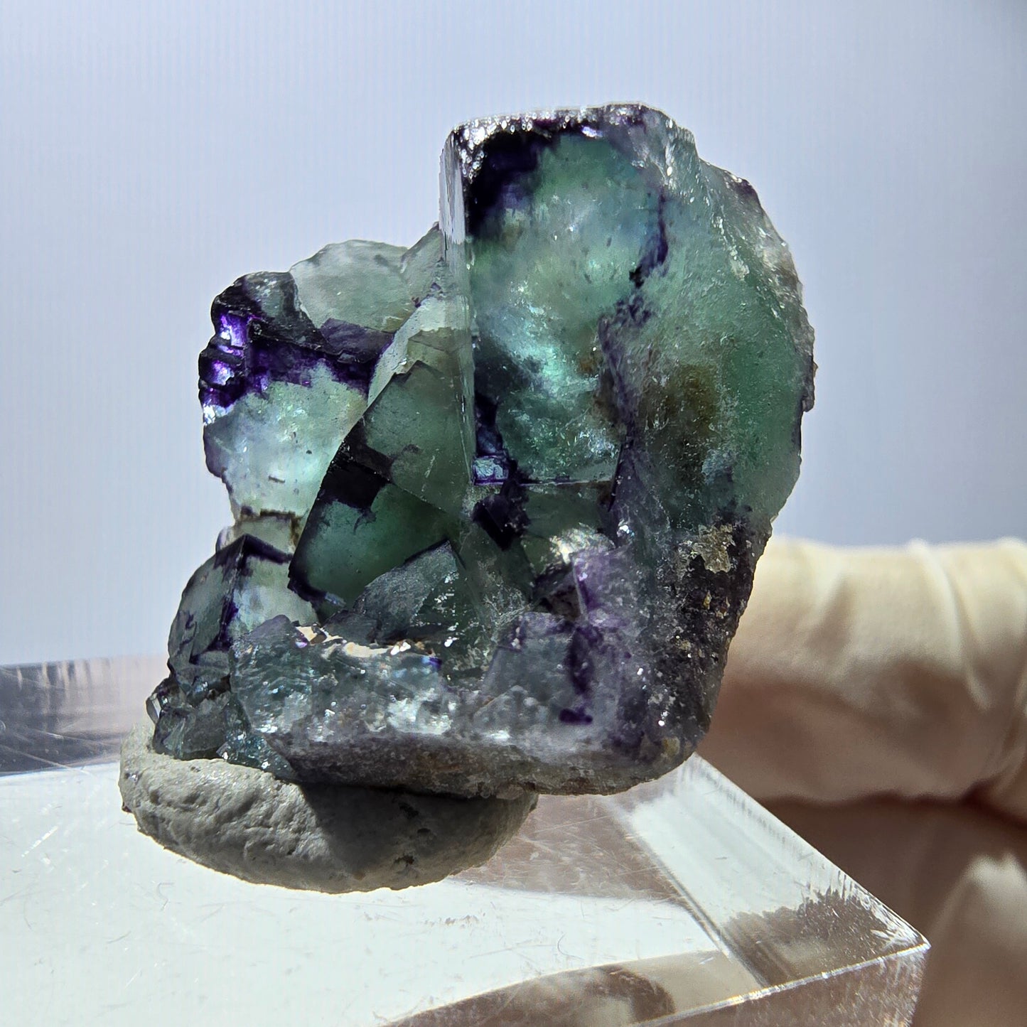 Phantom Fluorit Würfel Stufe, parkettiert, zonal Okorusu, Namibia 28*24*18mm