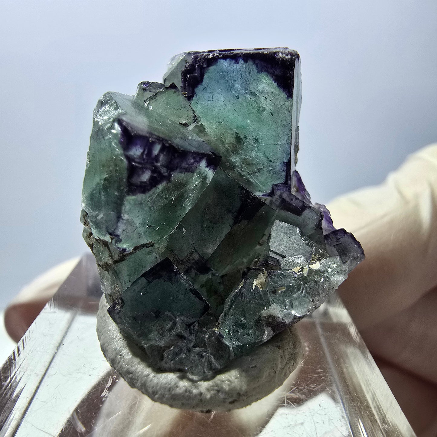 Phantom Fluorit Würfel Stufe, parkettiert, zonal Okorusu, Namibia 28*24*18mm