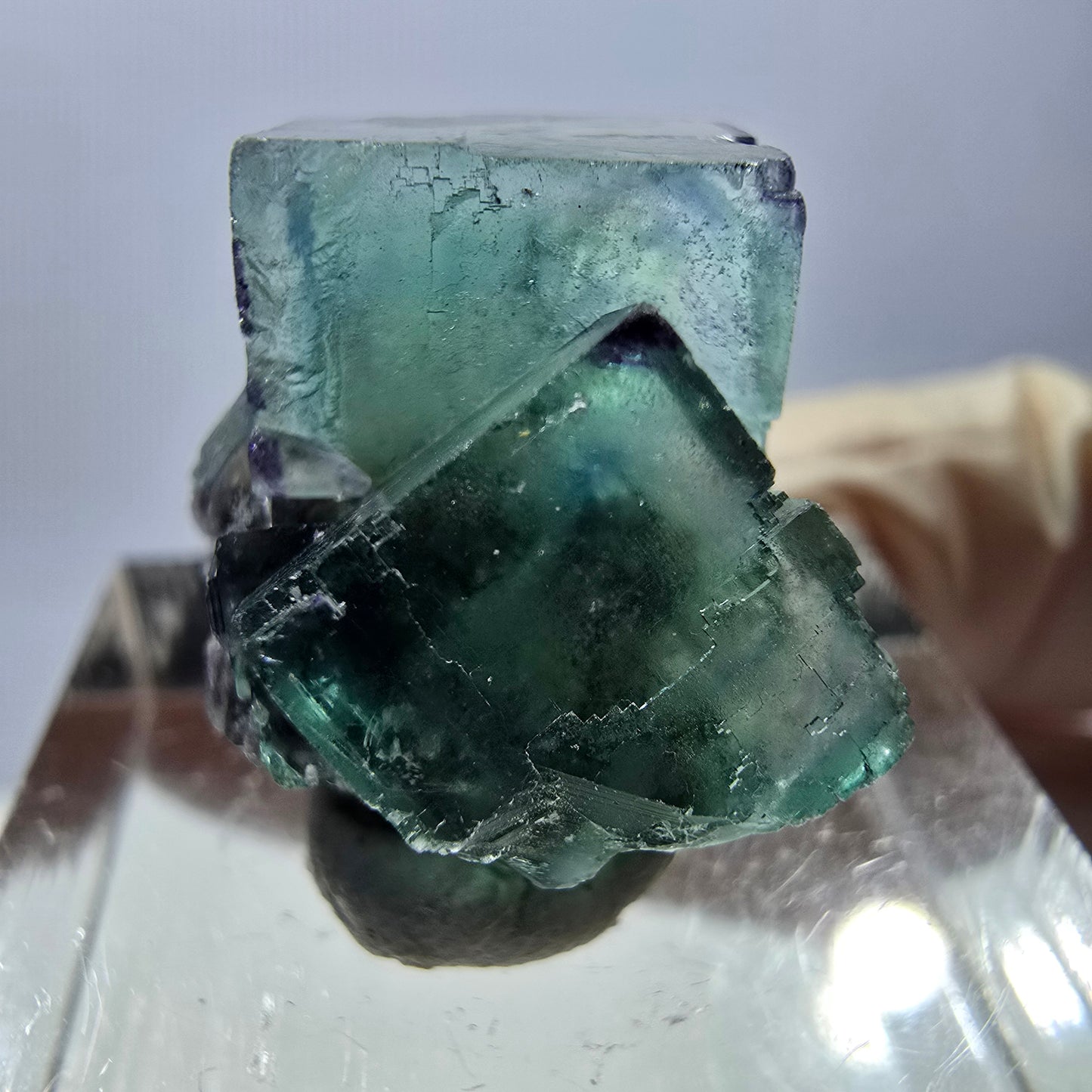 Phantom Fluorit Würfel Stufe, parkettiert, zonal Okorusu, Namibia 21*17*16mm