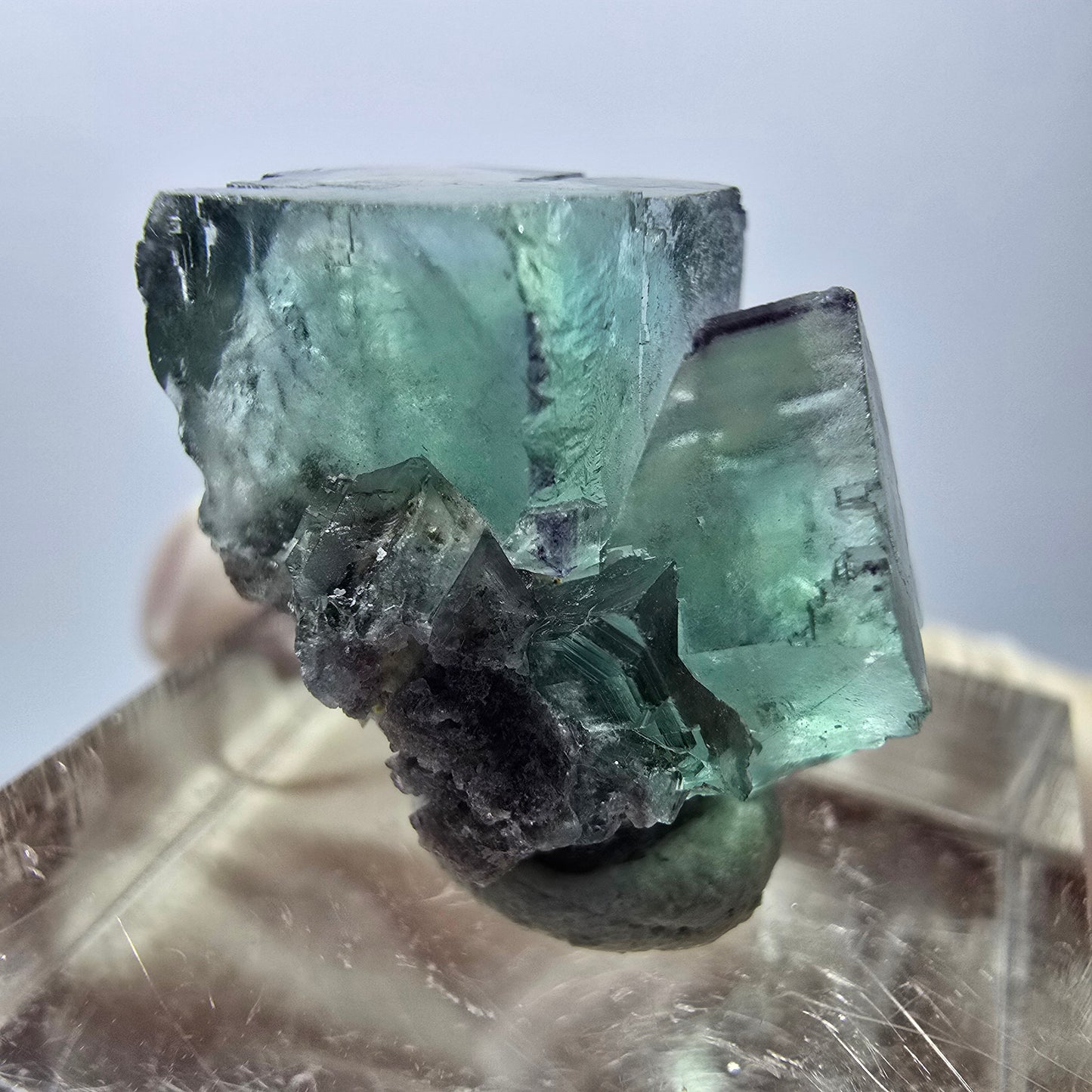 Phantom Fluorit Würfel Stufe, parkettiert, zonal Okorusu, Namibia 21*17*16mm