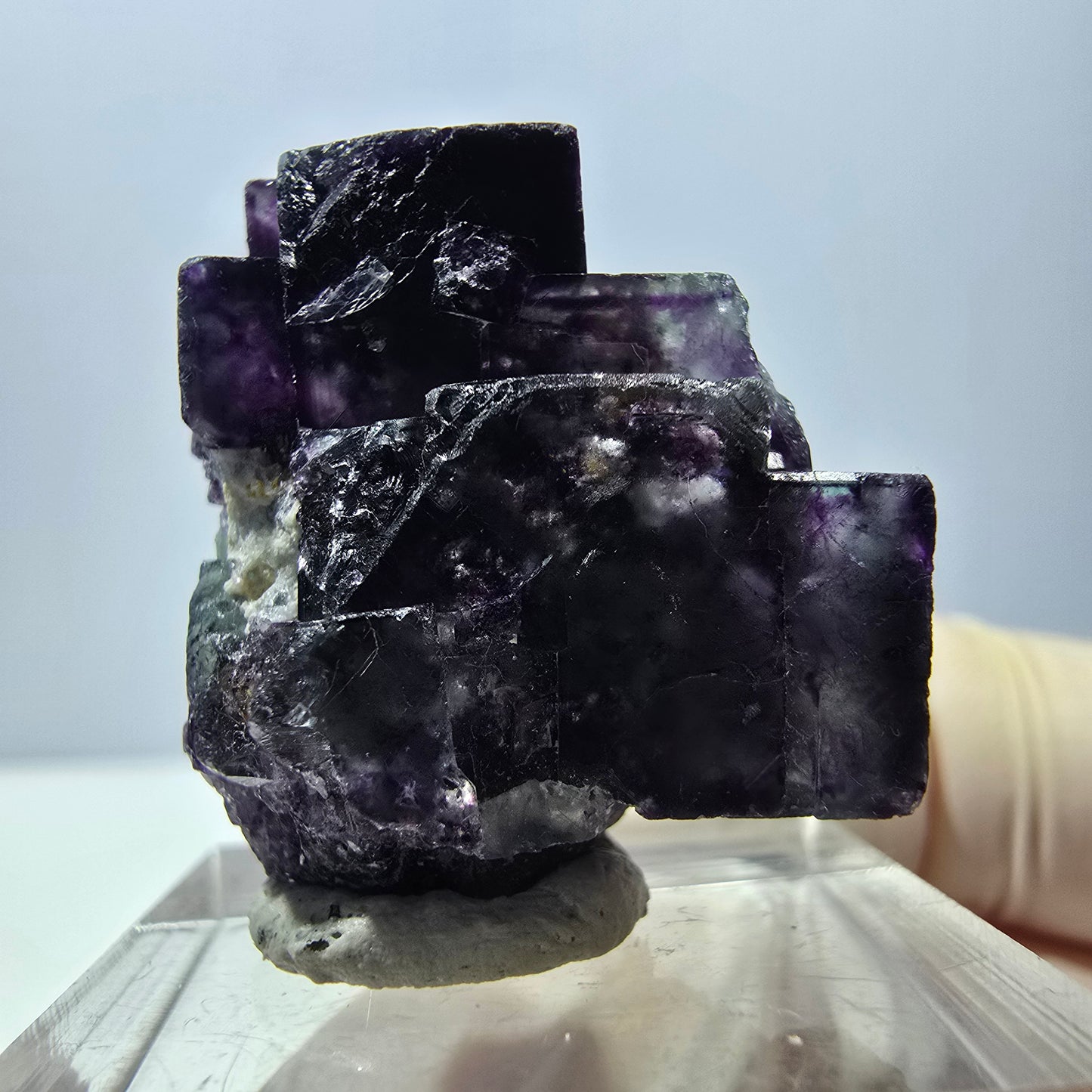 Phantom Fluorit Würfel Stufe, parkettiert grün lila Okorusu, Namibia 27*24*17mm
