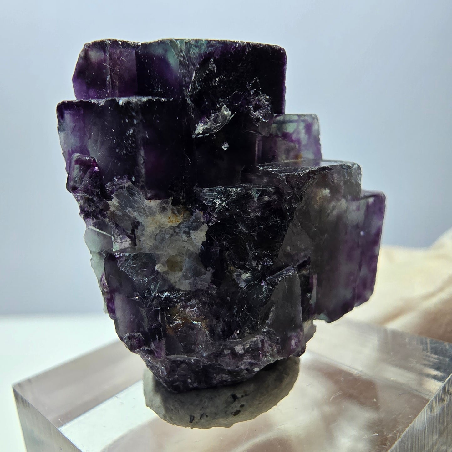 Phantom Fluorit Würfel Stufe, parkettiert grün lila Okorusu, Namibia 27*24*17mm