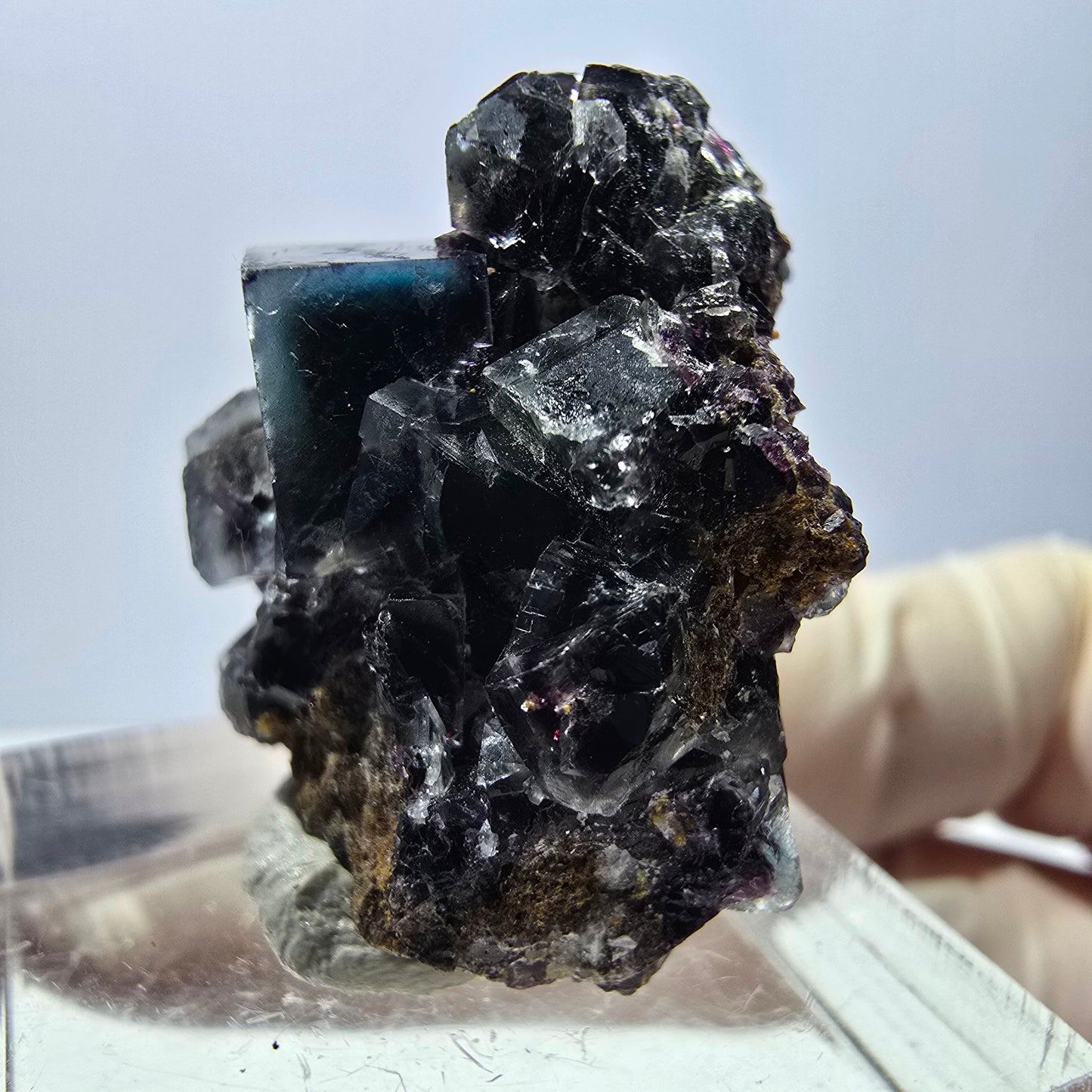 Phantom Fluorit Würfel Stufe, grün lila Okorusu, Namibia 27*21*20mm