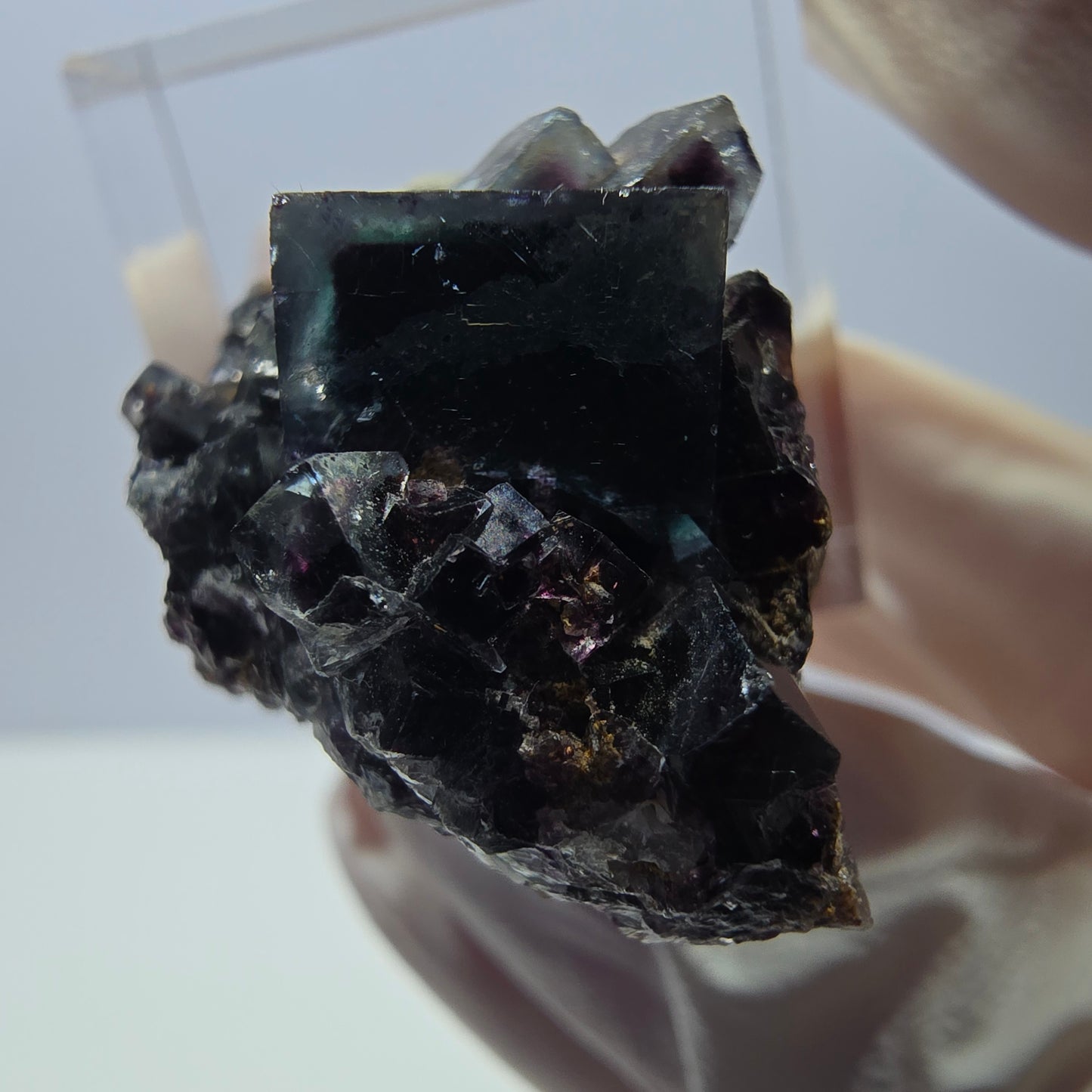 Phantom Fluorit Würfel Stufe, grün lila Okorusu, Namibia 27*21*20mm