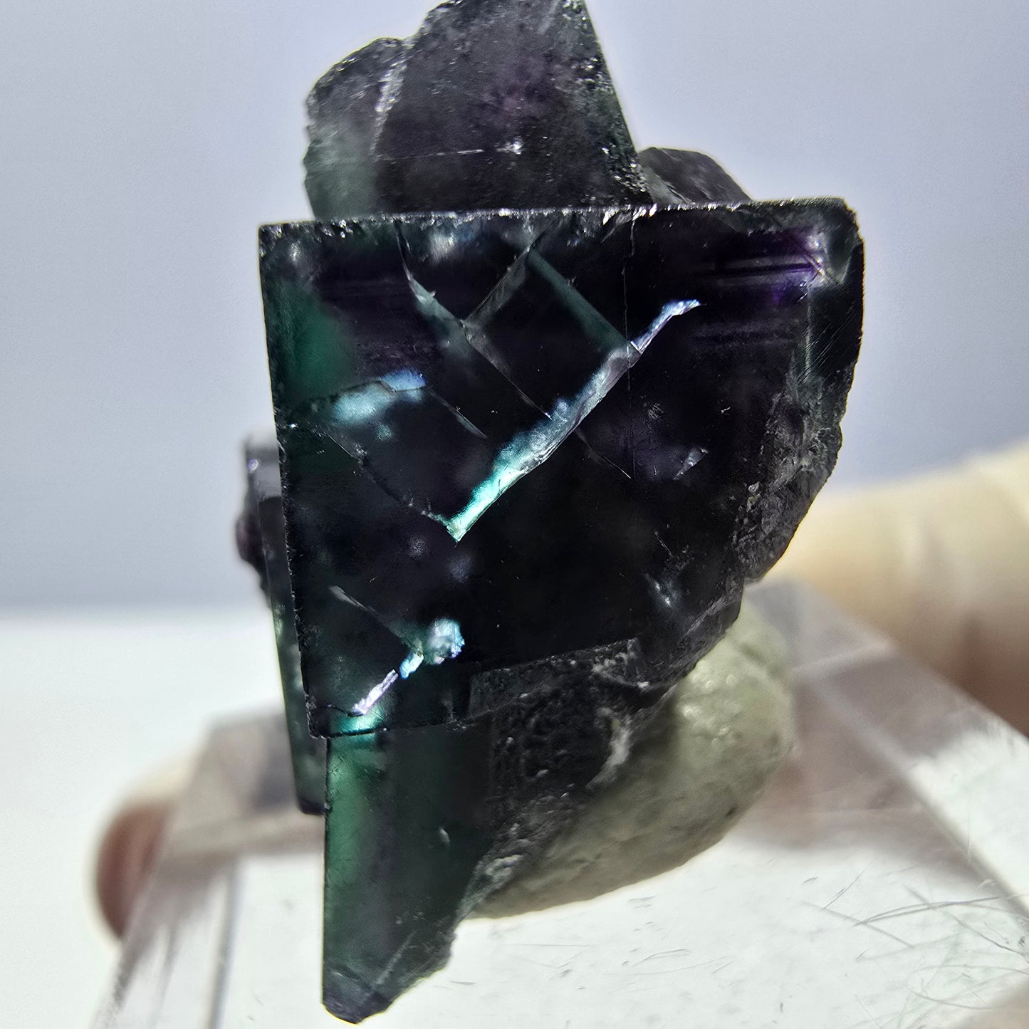 Phantom Fluorit Würfel Stufe, parkettiert grün lila Okorusu, Namibia 27*19*16mm