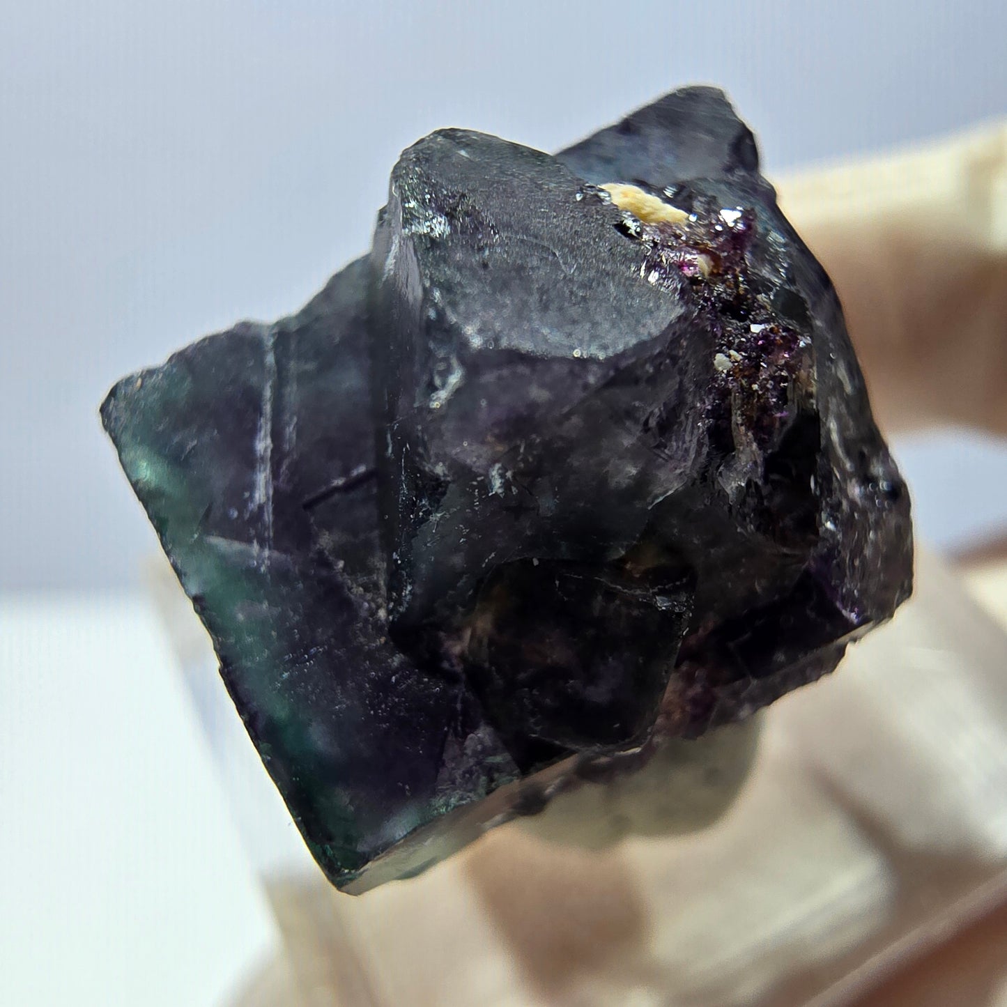 Phantom Fluorit Würfel Stufe, parkettiert grün lila Okorusu, Namibia 27*19*16mm