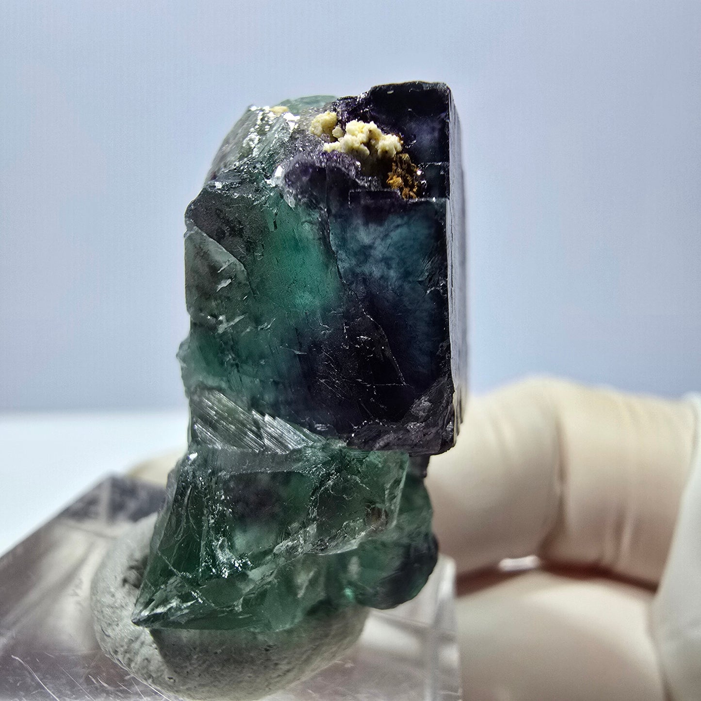 Phantom Fluorit Würfel Stufe, parkettiert grün lila Okorusu, Namibia 30*28*16mm