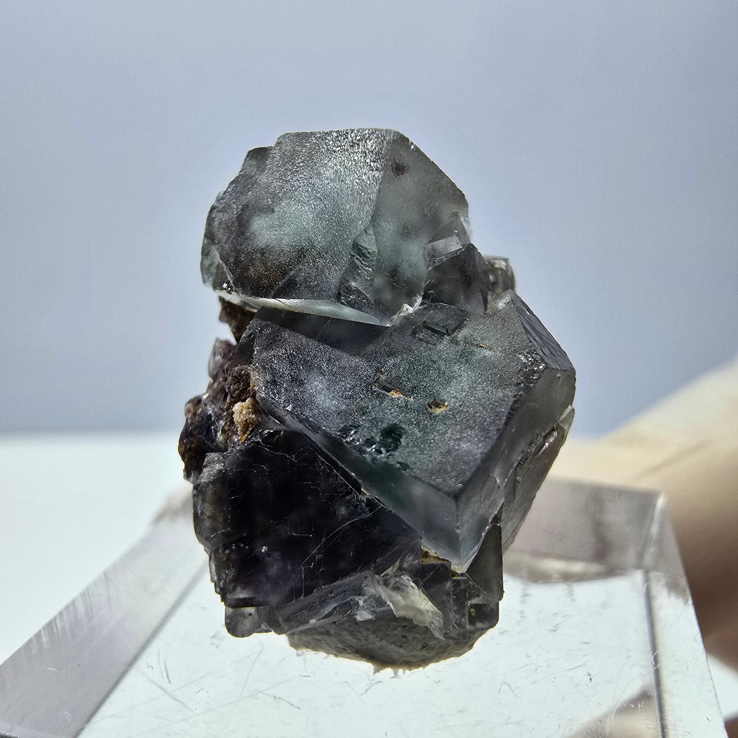 Phantom Fluorit Würfel Stufe, parkettiert grün lila Okorusu, Namibia 20*17*15mm