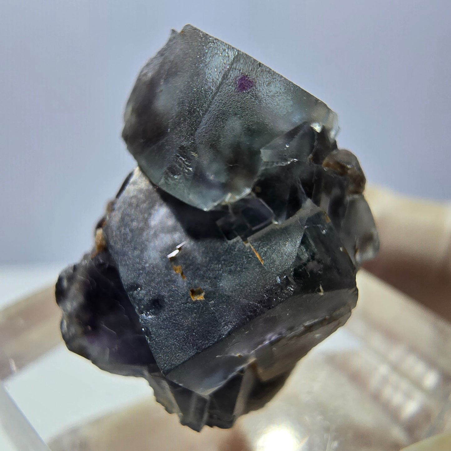 Phantom Fluorit Würfel Stufe, parkettiert grün lila Okorusu, Namibia 20*17*15mm