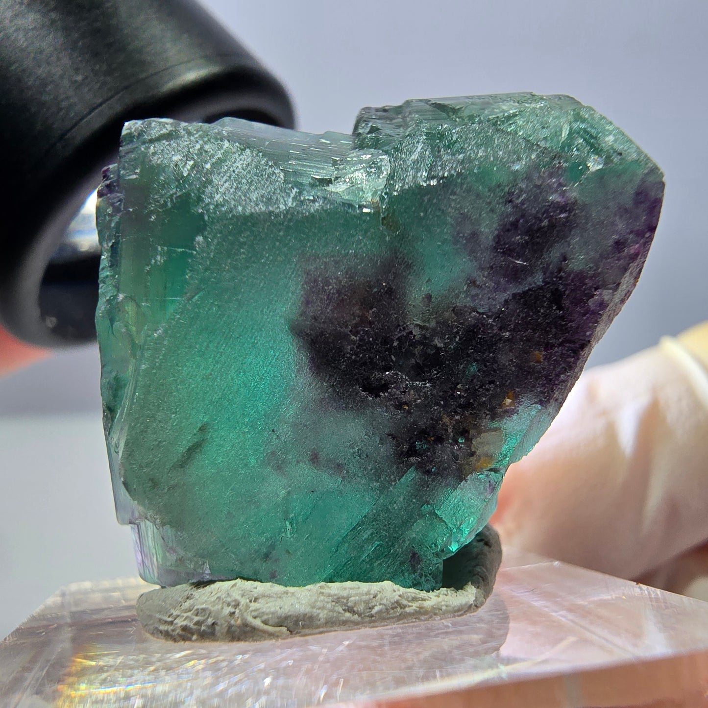 Phantom Fluorit Würfel Stufe, parkettiert grün lila Okorusu, Namibia 26*25*16mm