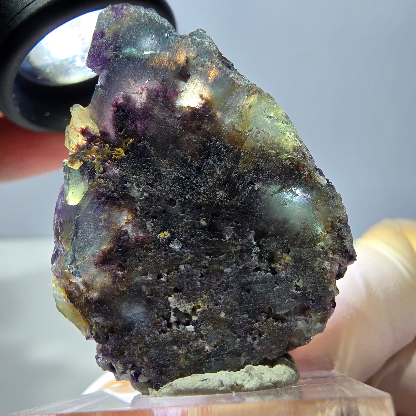Phantom Fluorit Würfel Stufe, parkettiert grün lila Okorusu, Namibia 39*33*19mm